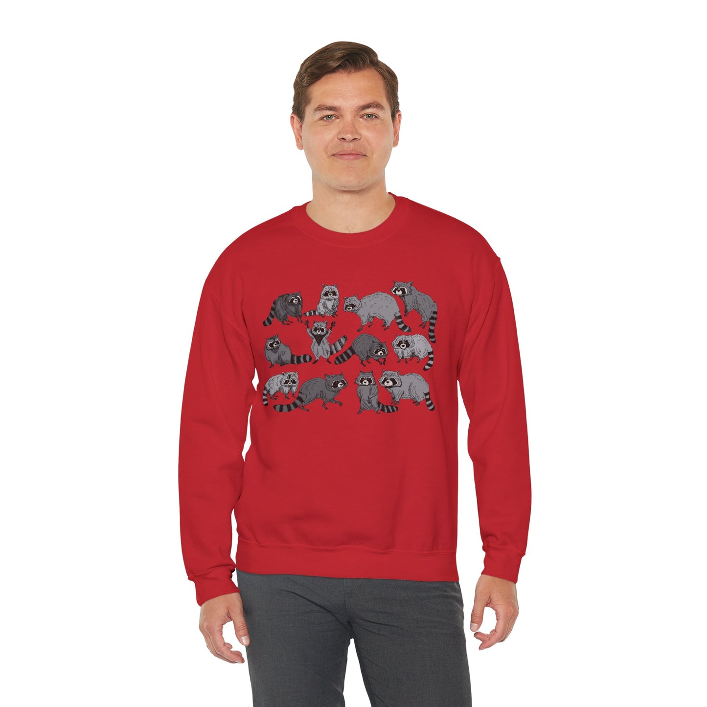 Playful Raccoon Crewneck Sweatshirt - Unisex Heavy Blend