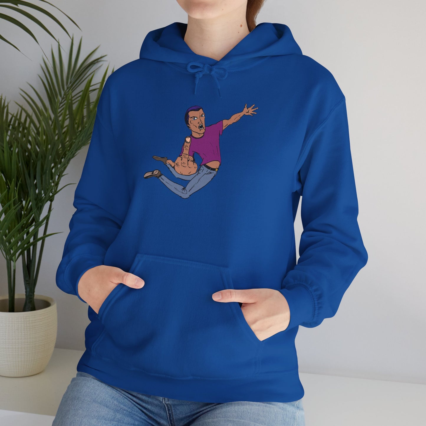 Funny Flying Eff Unisex Hooded Sweatshirt with Cartoon Design, Casual Hoodie, Gift for Friends, Birthday Gift, Loungewear