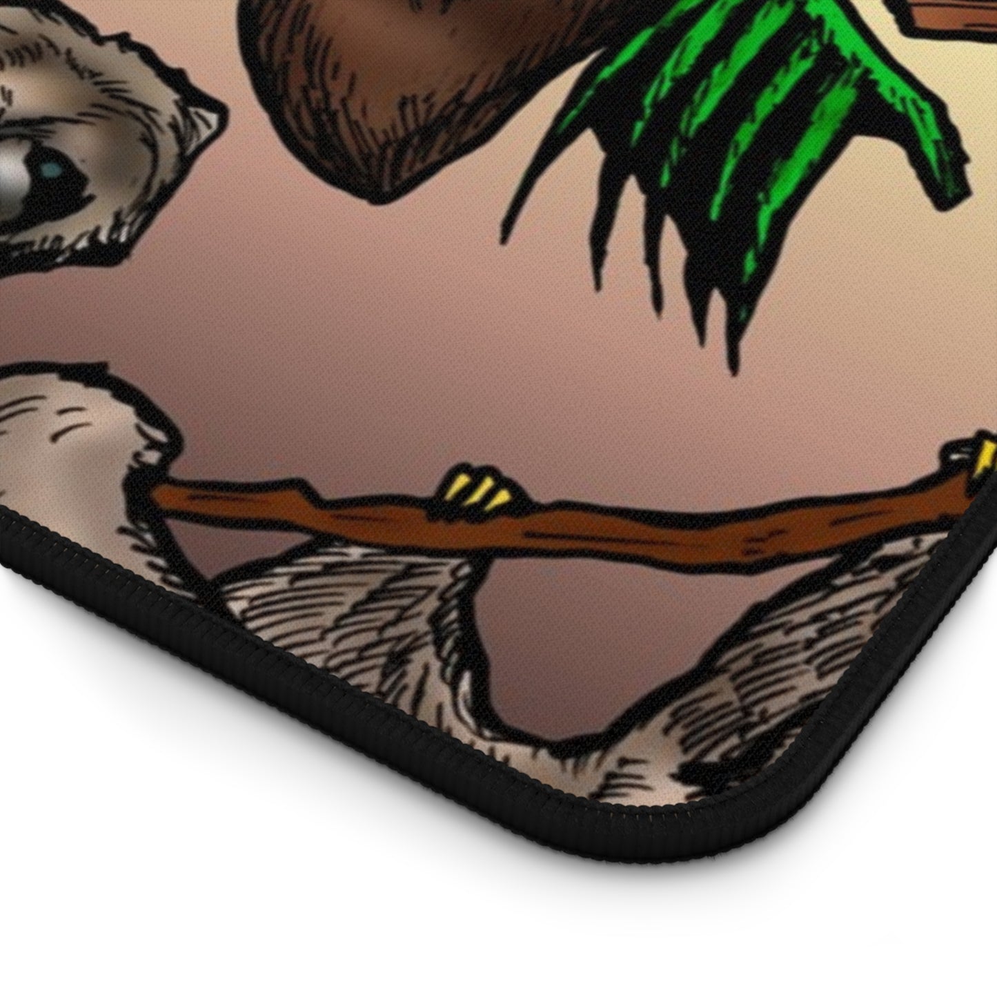 Sloth Pattern Desk Mat — Cute Hanging Sloths Mouse Pad for Home Office