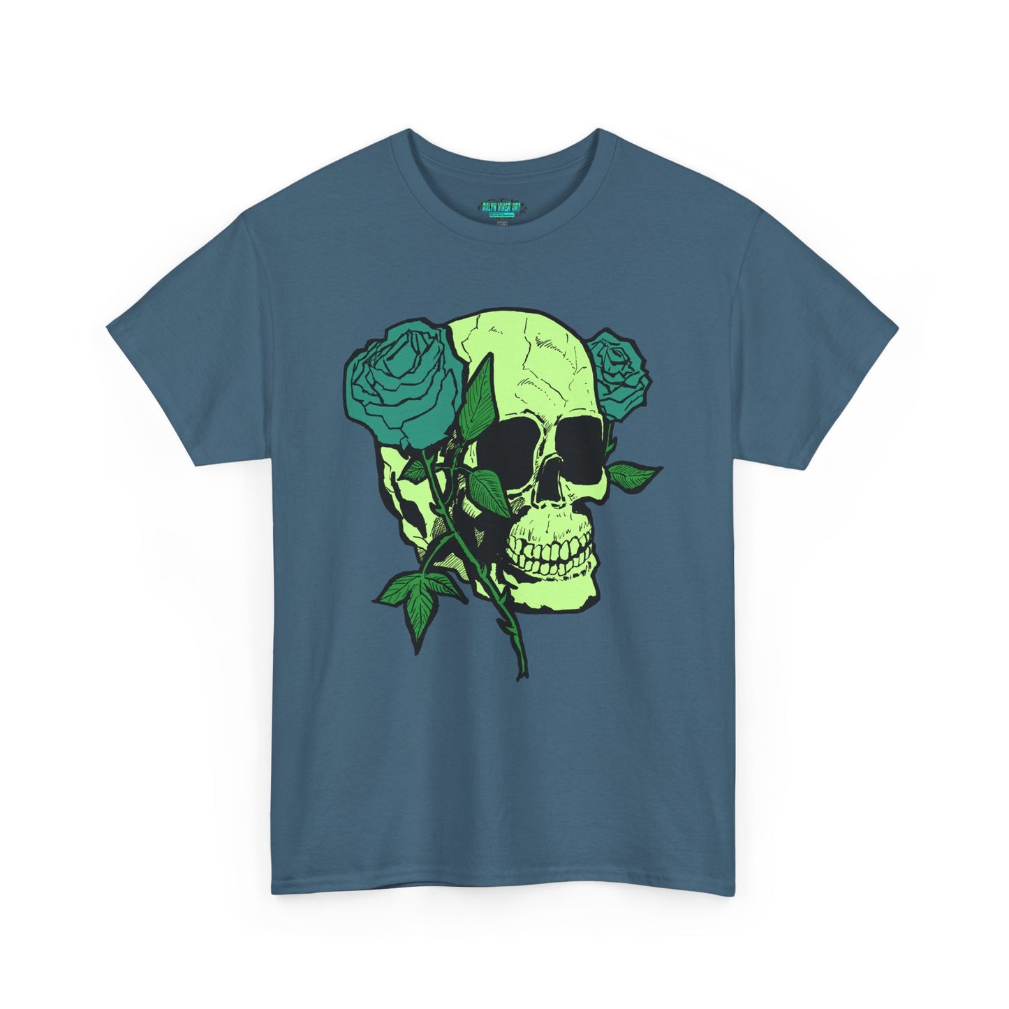 Skull & Rose Graphic Tee - Unisex Heavy Cotton Shirt