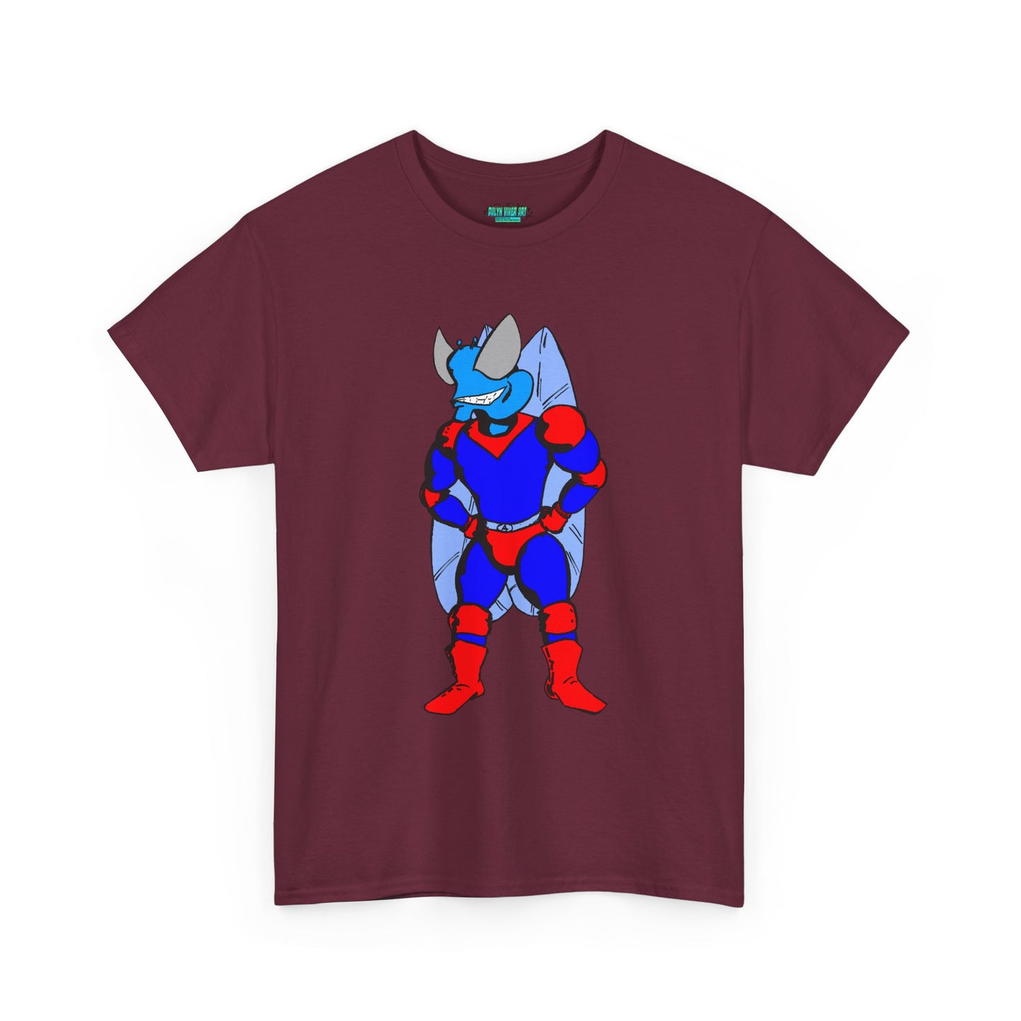 Astro-Fly Hero Graphic Tee - Blue & Red Superhero T-Shirt