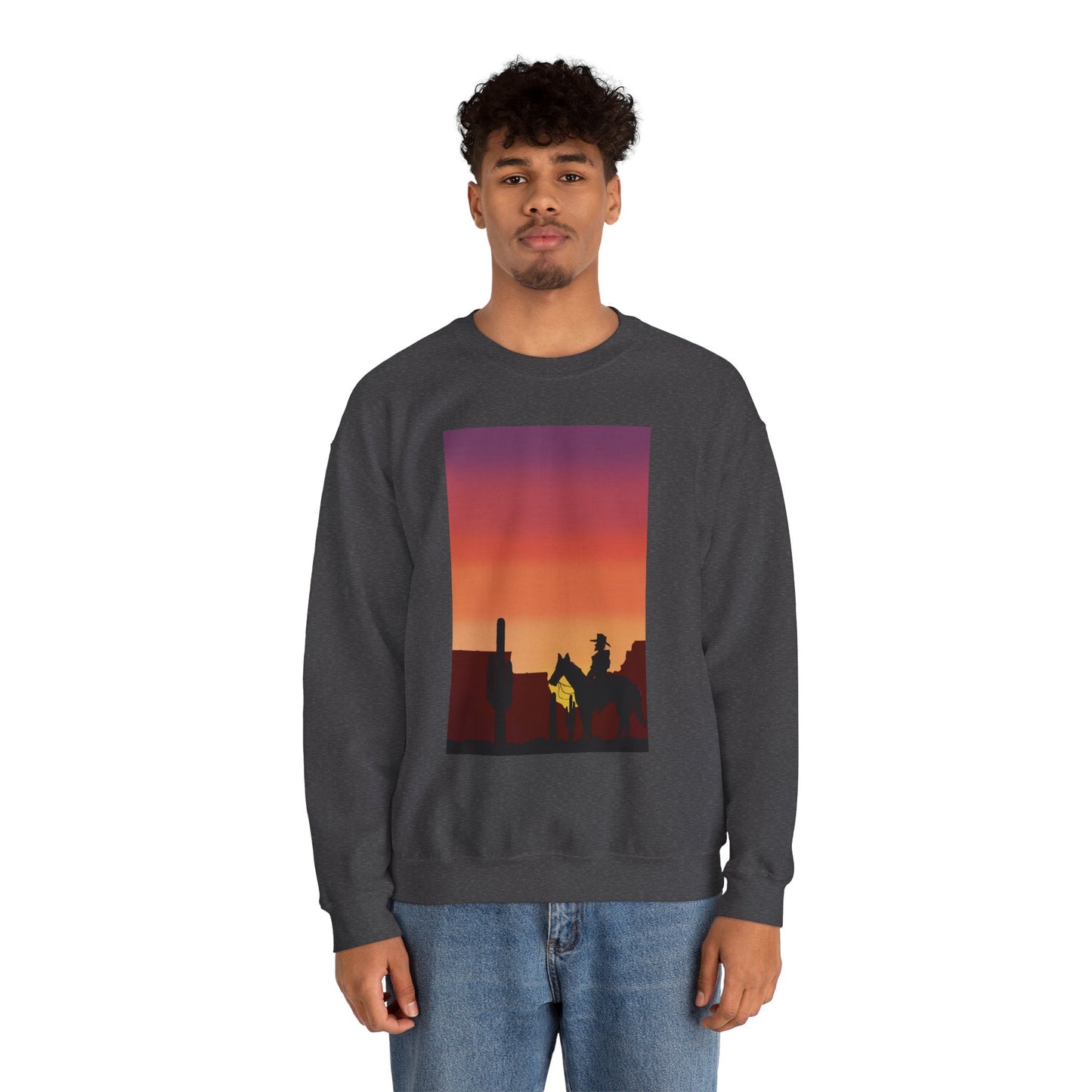 Desert Sunset Silhouette Unisex Crewneck Sweatshirt