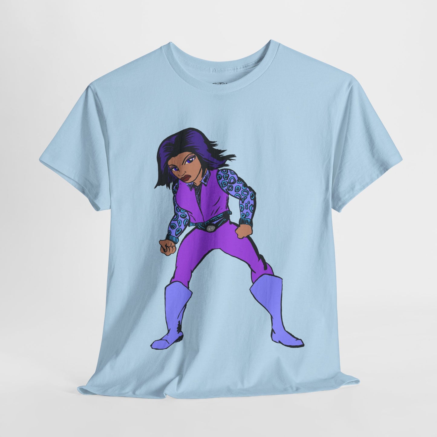 Retro Cartoon Hero Woman Character Unisex Heavy Cotton Tee, Vintage Graphic Tee, Fun T-Shirt, Gift for Fans, Casual Wear, Everyday Tee