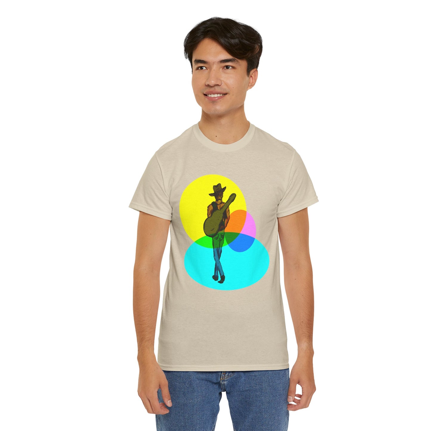 Cowboy Guitar Tee — Colorful Music T‑Shirt