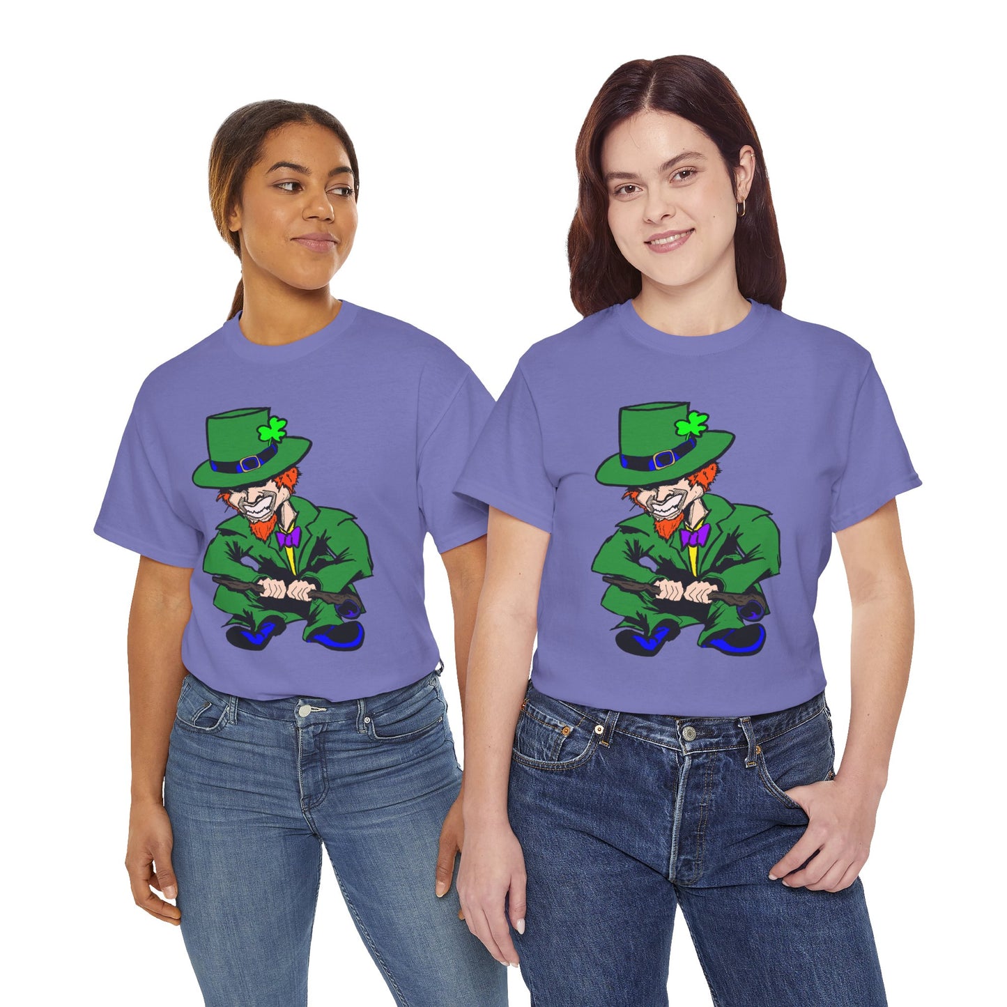 Funny Mischievious Leprechaun Saint Patrick's Day Unisex Heavy Cotton Tee - Leprechaun Design