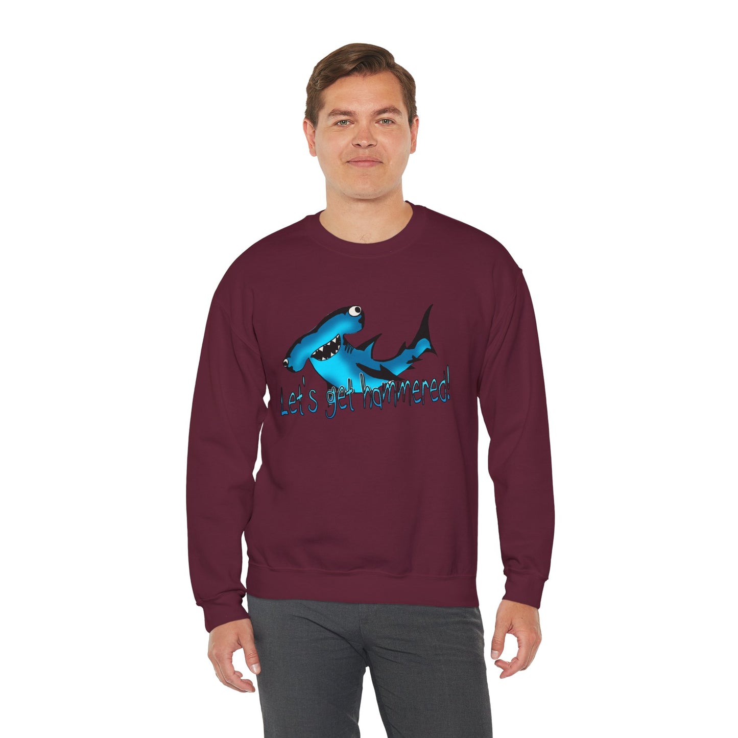 Harley Hammerhead Playful Shark Sweatshirt - 'Let's Get Hammered' Crewneck