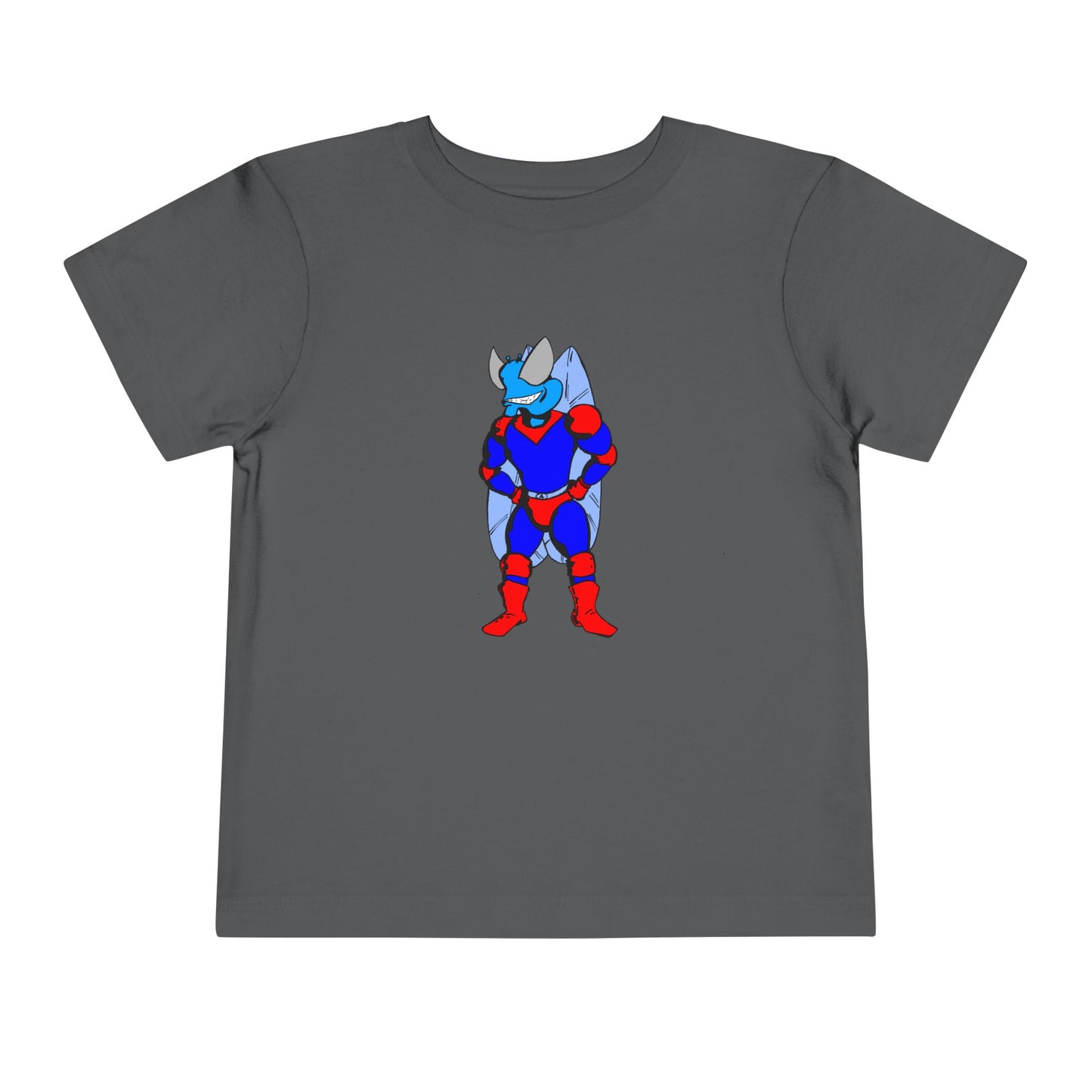Astro-Fly Toddler Tee — Brave Blue Superhero Bug Graphic