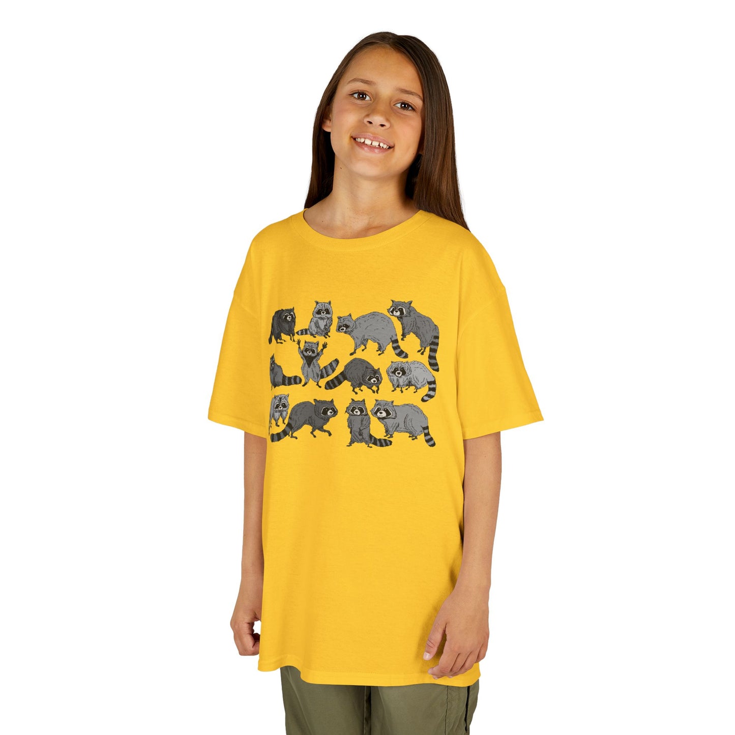 Cute Raccoons Pattern Kids Tee, Animal Lover Gift, Funny Raccoon Shirt, Children's Apparel, Birthday Outfit, Pet Lover Tee