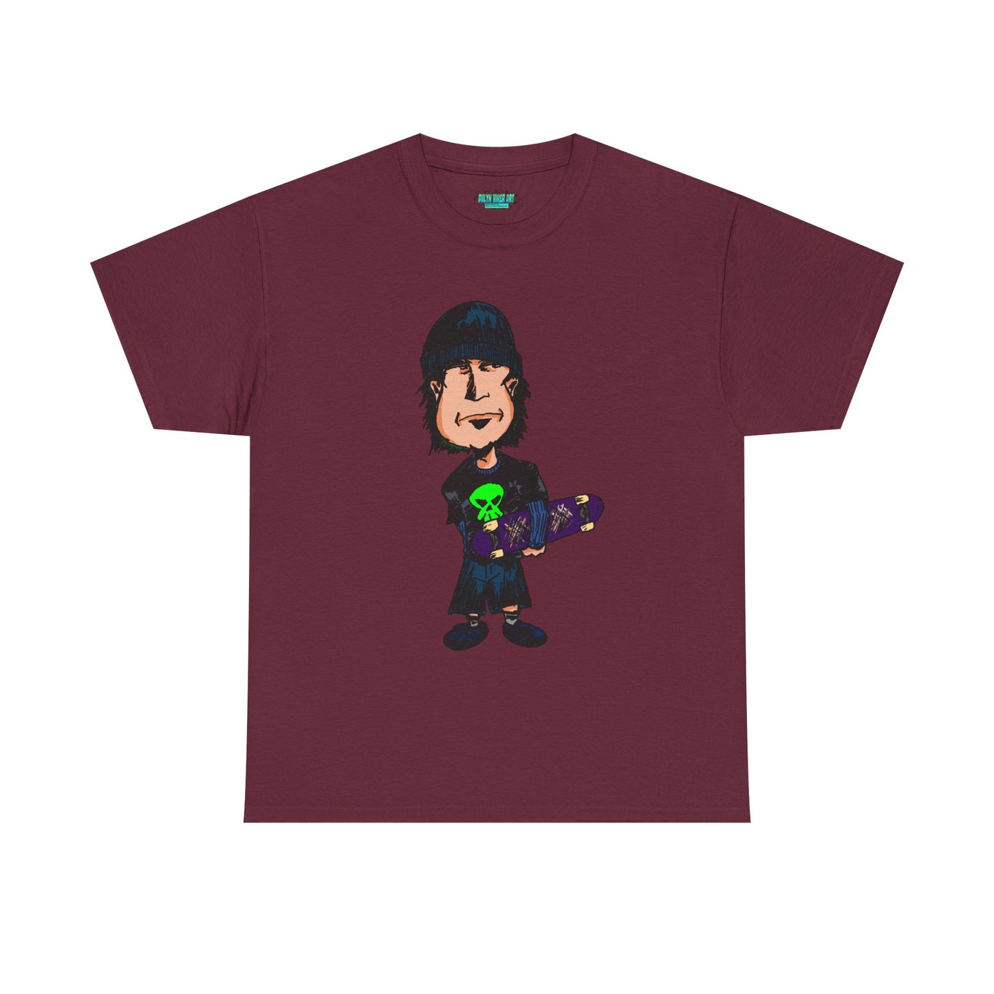 Rude Skater Dude - Skate Punk Cartoon Tee – Boy with Skateboard Graphic Shirt