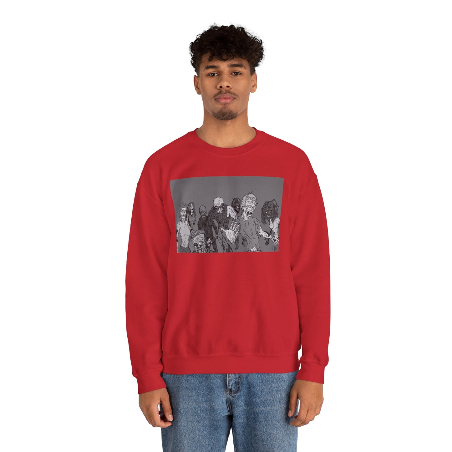 Vintage Zombie Horror Crewneck Sweatshirt - Unisex Heavy Blend™