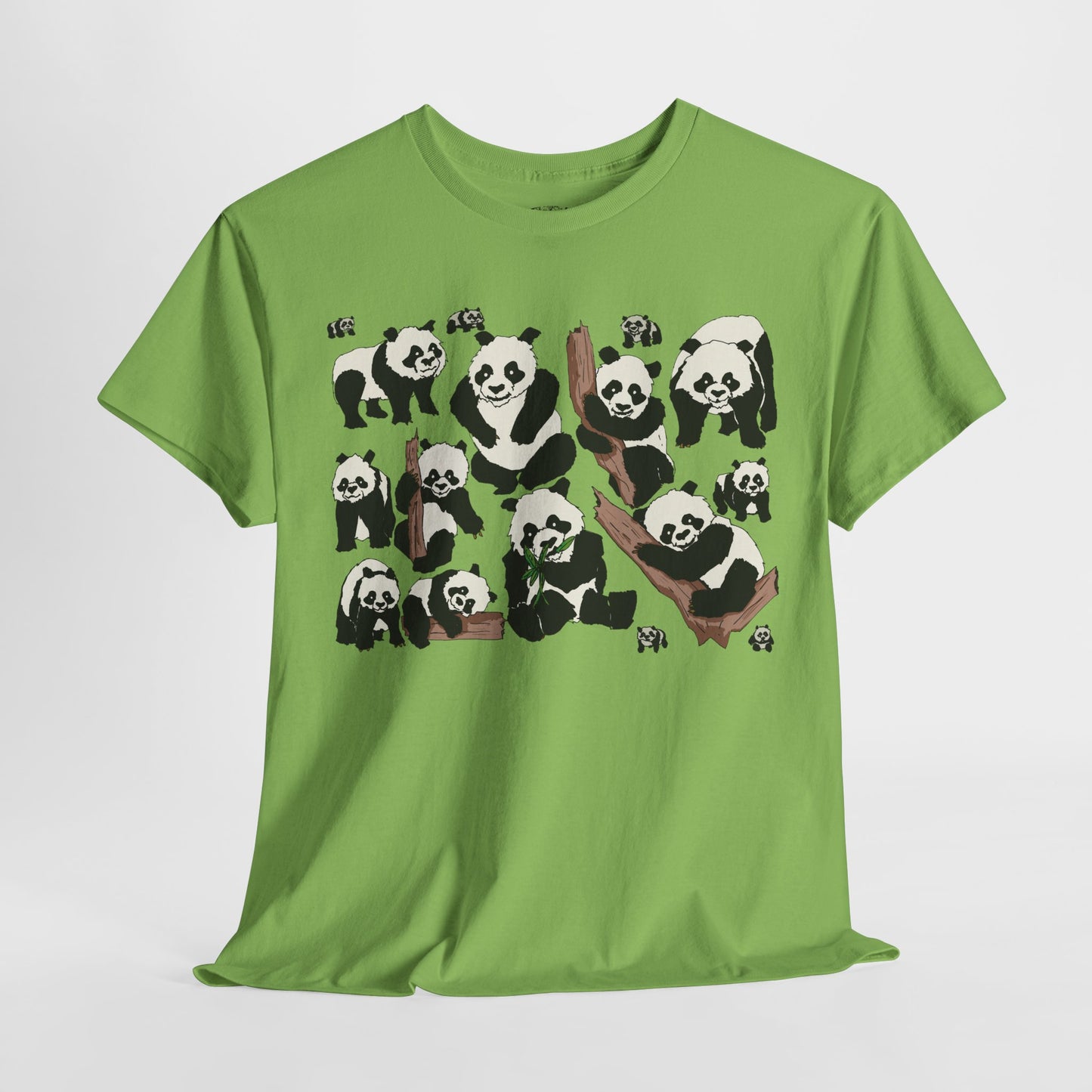 Cute Panda Design Unisex Heavy Cotton Tee | Animal Lover Gift, Casual Wear, Eco-Friendly Apparel, Nature Enthusiast Clothing