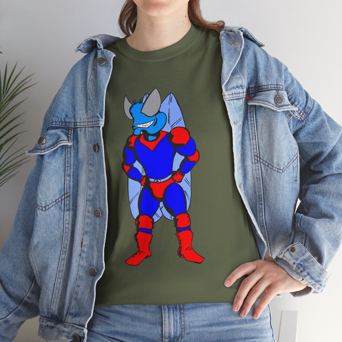 Astro-Fly Hero Graphic Tee - Blue & Red Superhero T-Shirt