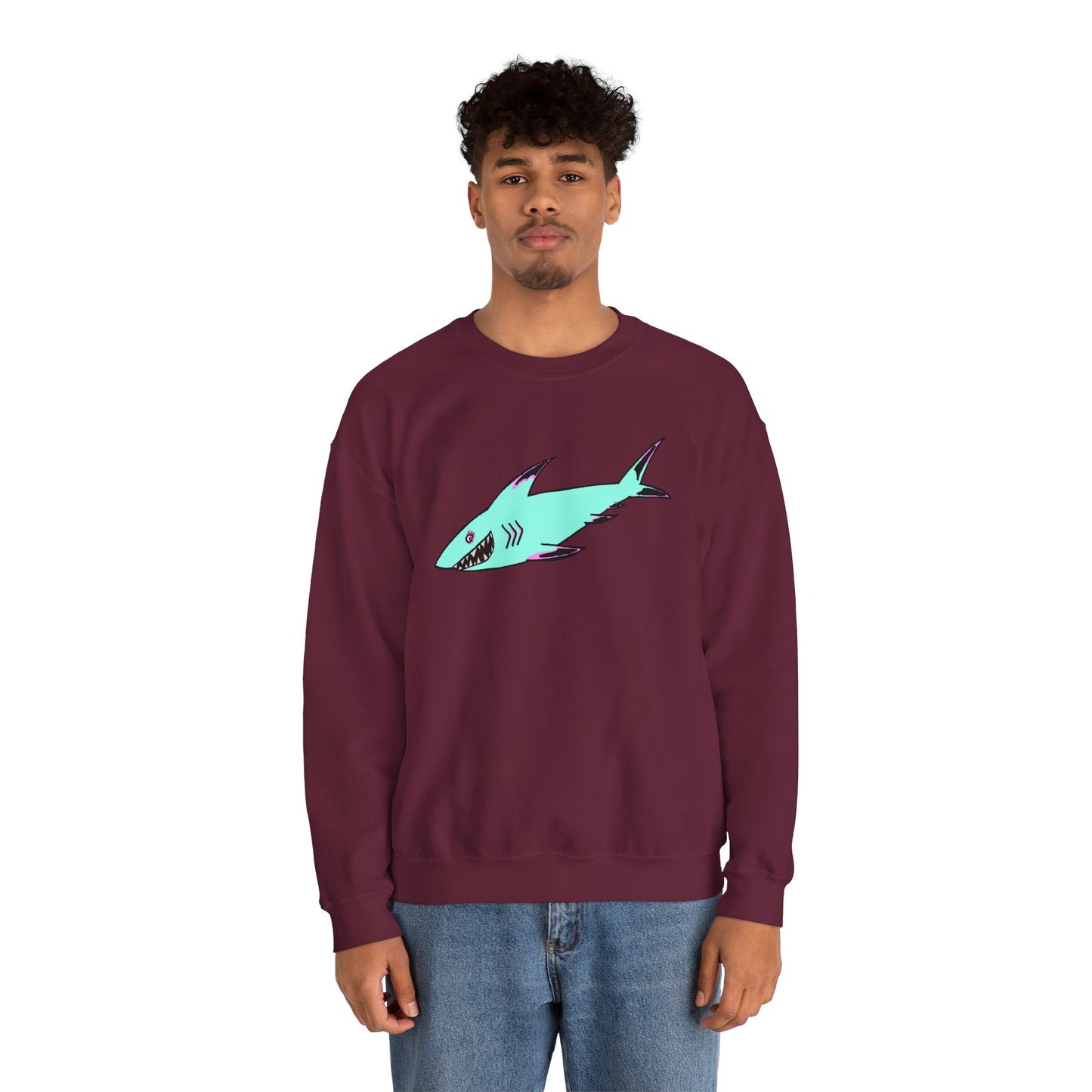 Charming Shark Graphic Sweatshirt - Unisex Heavy Blend™ Crewneck