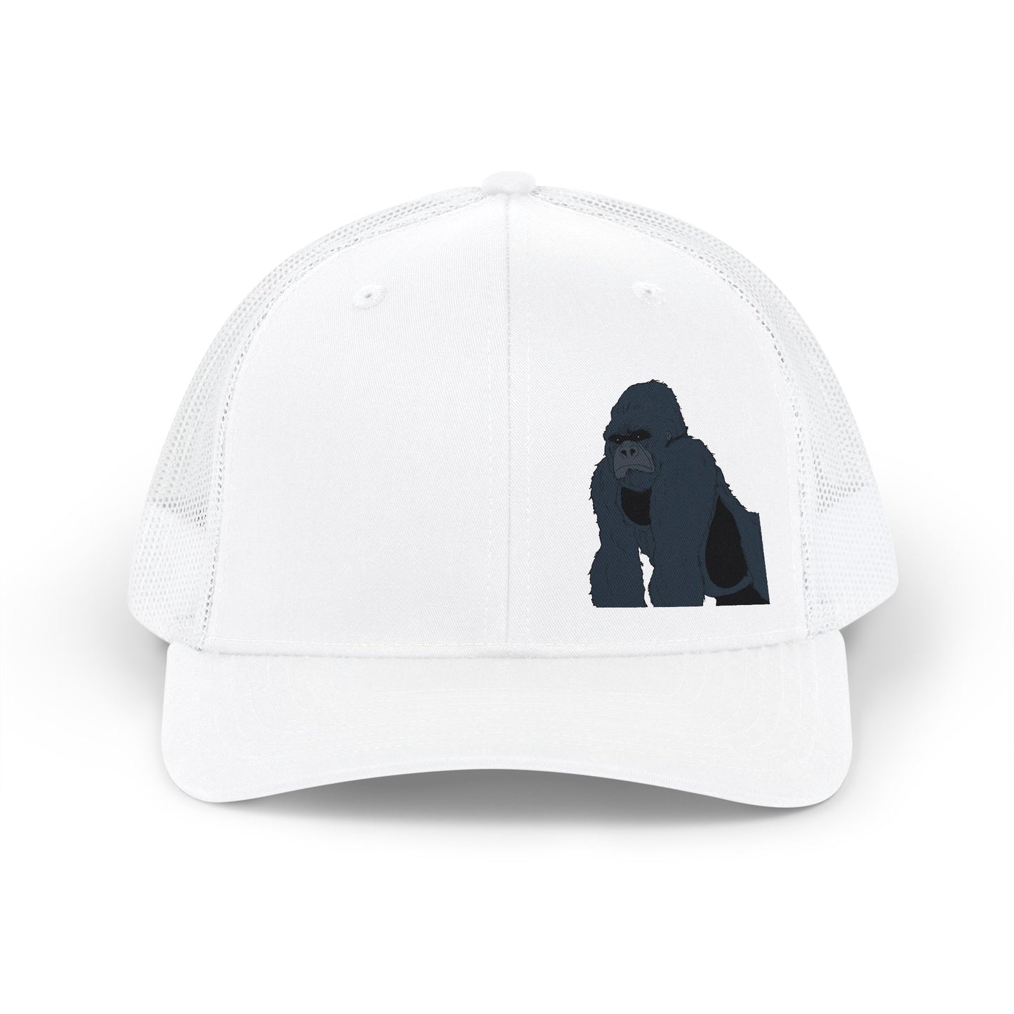 Gorilla Embroidered Snapback Trucker Cap — Casual Wildlife Hat for Outdoors & Everyday Wear