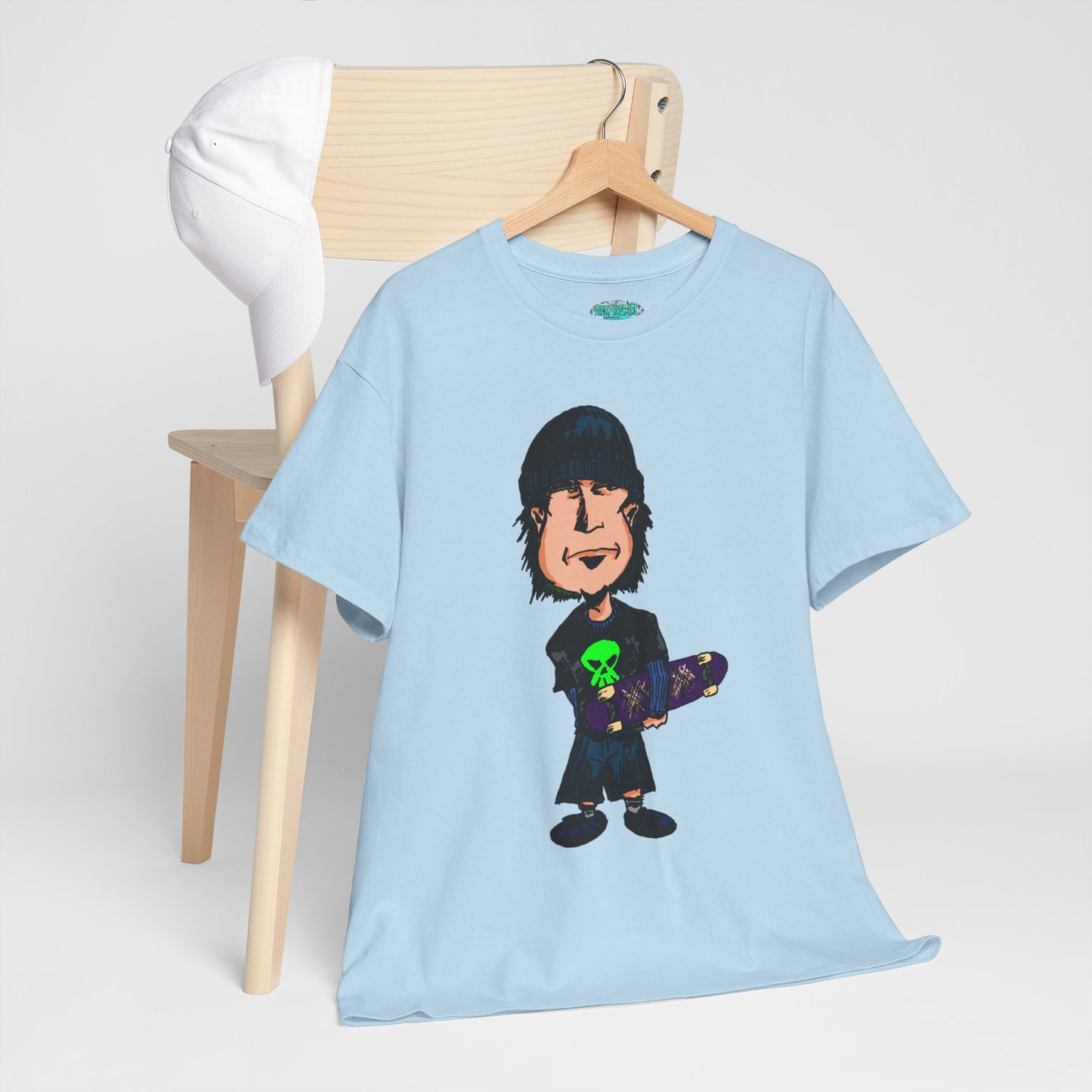 Rude Skater Dude - Skate Punk Cartoon Tee – Boy with Skateboard Graphic Shirt