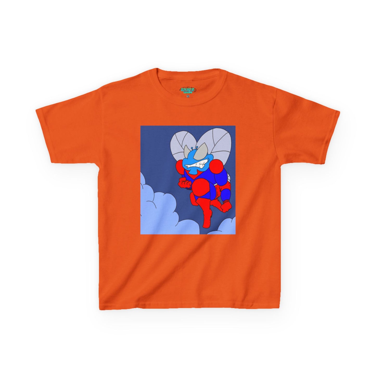 The Astounding Astro-Fly - Up in the Clouds - Kids Superhero Graphic Tee - Fun Cartoon Design for Playful Days