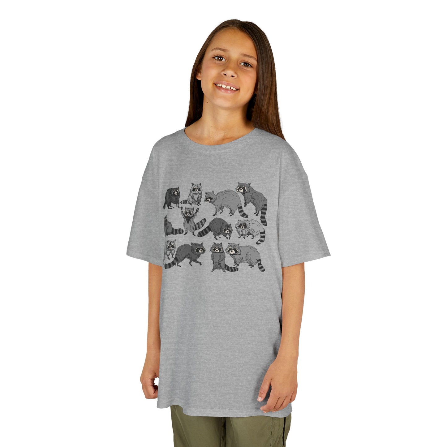 Cute Raccoons Pattern Kids Tee, Animal Lover Gift, Funny Raccoon Shirt, Children's Apparel, Birthday Outfit, Pet Lover Tee