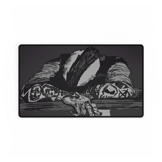 Punk and Done Tattooed Figure Desk Mat — Gothic Gaming & Office Mouse Pad and Card Playing Mat