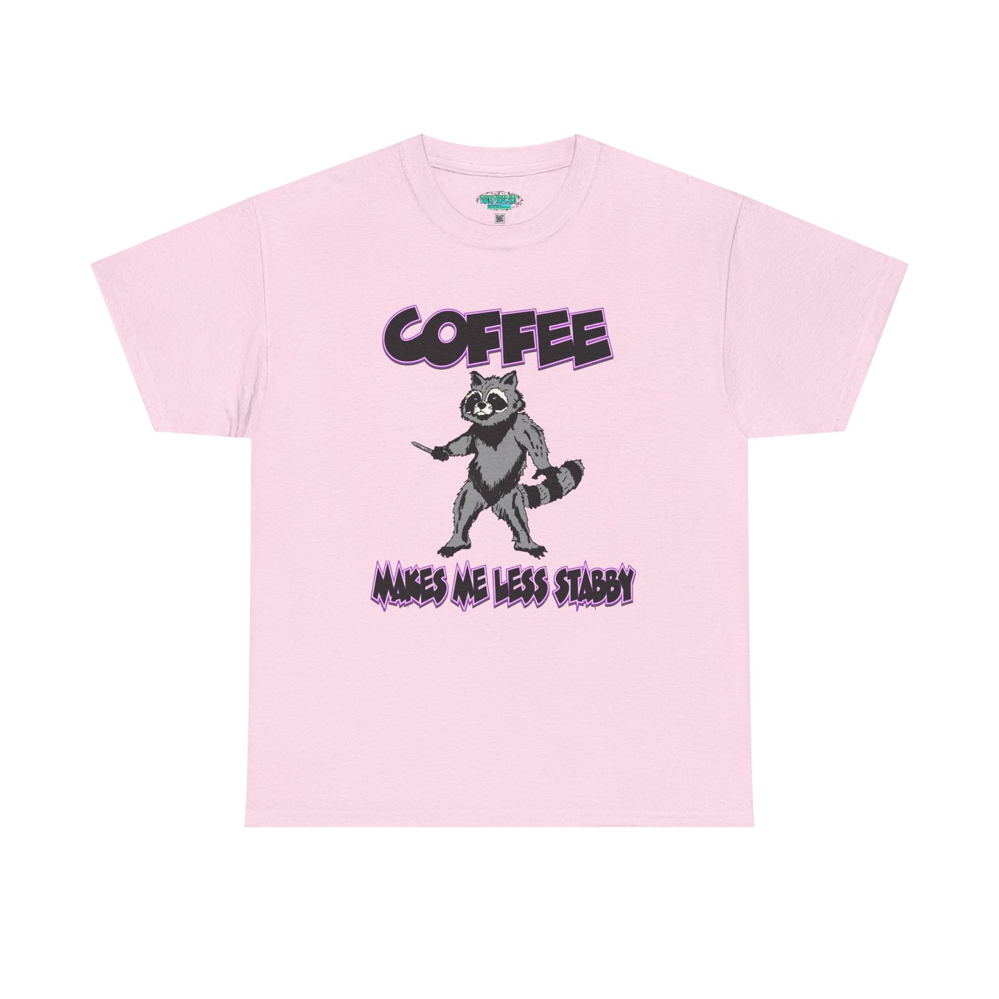 Funny Coffee Raccoon Unisex Heavy Cotton Tee