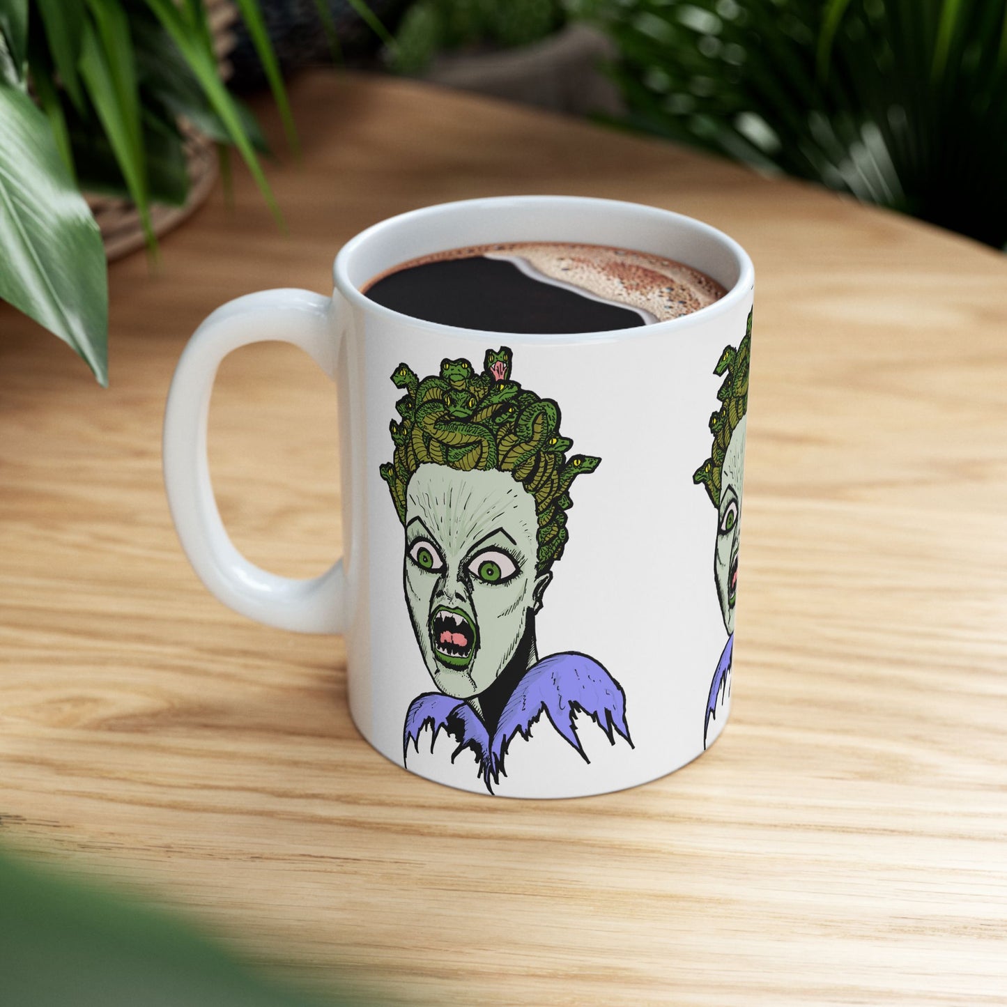 Spooky Medusa Ceramic Mug | Halloween Gift, Unique Coffee Cup, Witchy Decor, Fun Home Accessory, Creepy Art Drinkware