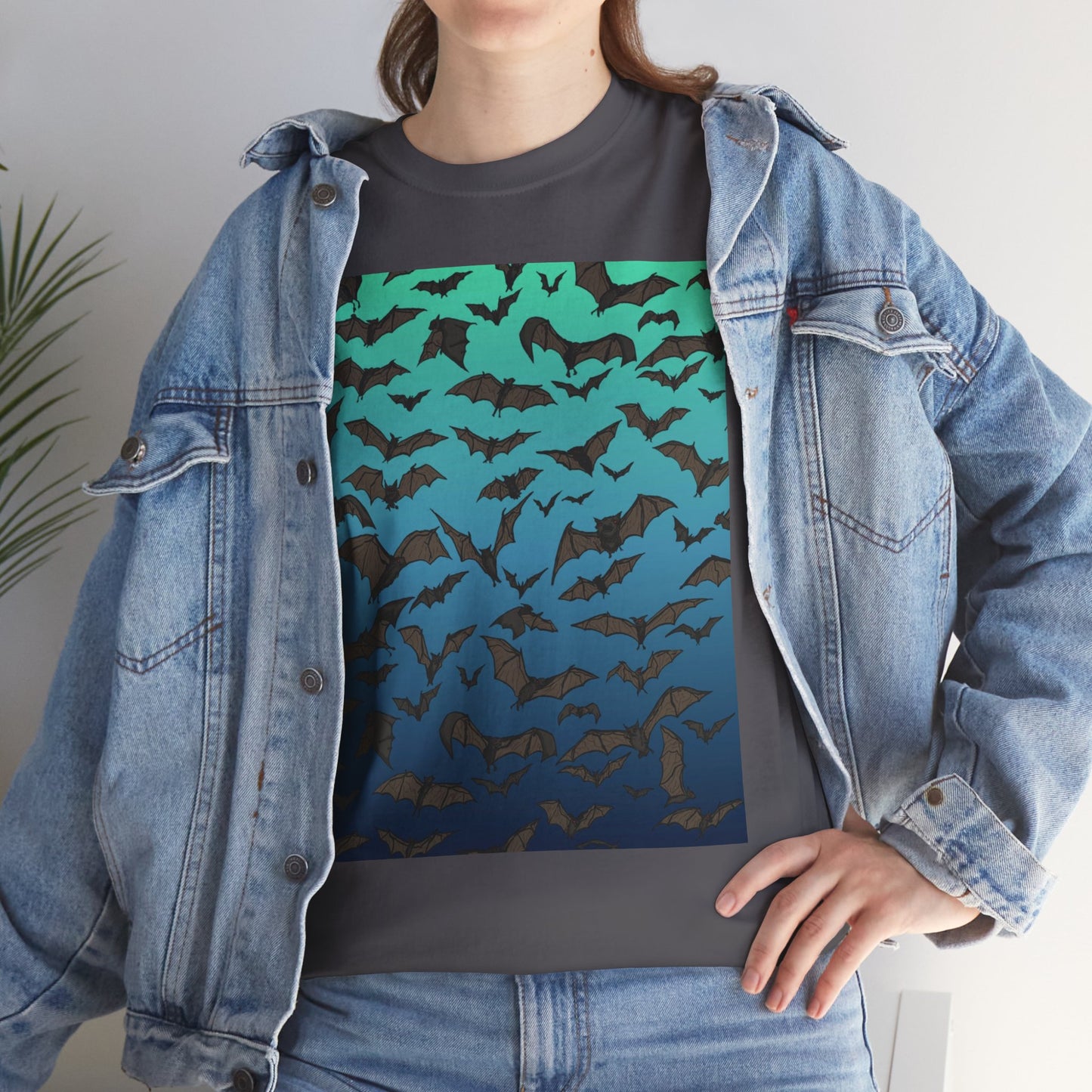 Bat Swarm Graphic Tee — Gradient Night Flight T-Shirt