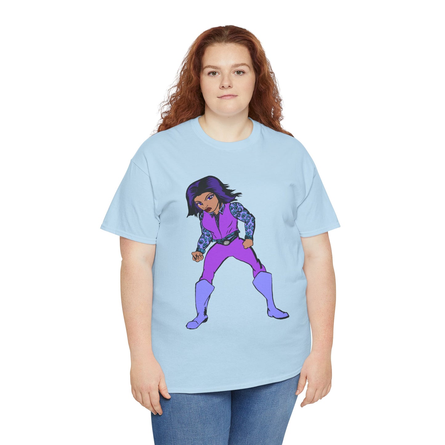 Retro Cartoon Hero Woman Character Unisex Heavy Cotton Tee, Vintage Graphic Tee, Fun T-Shirt, Gift for Fans, Casual Wear, Everyday Tee