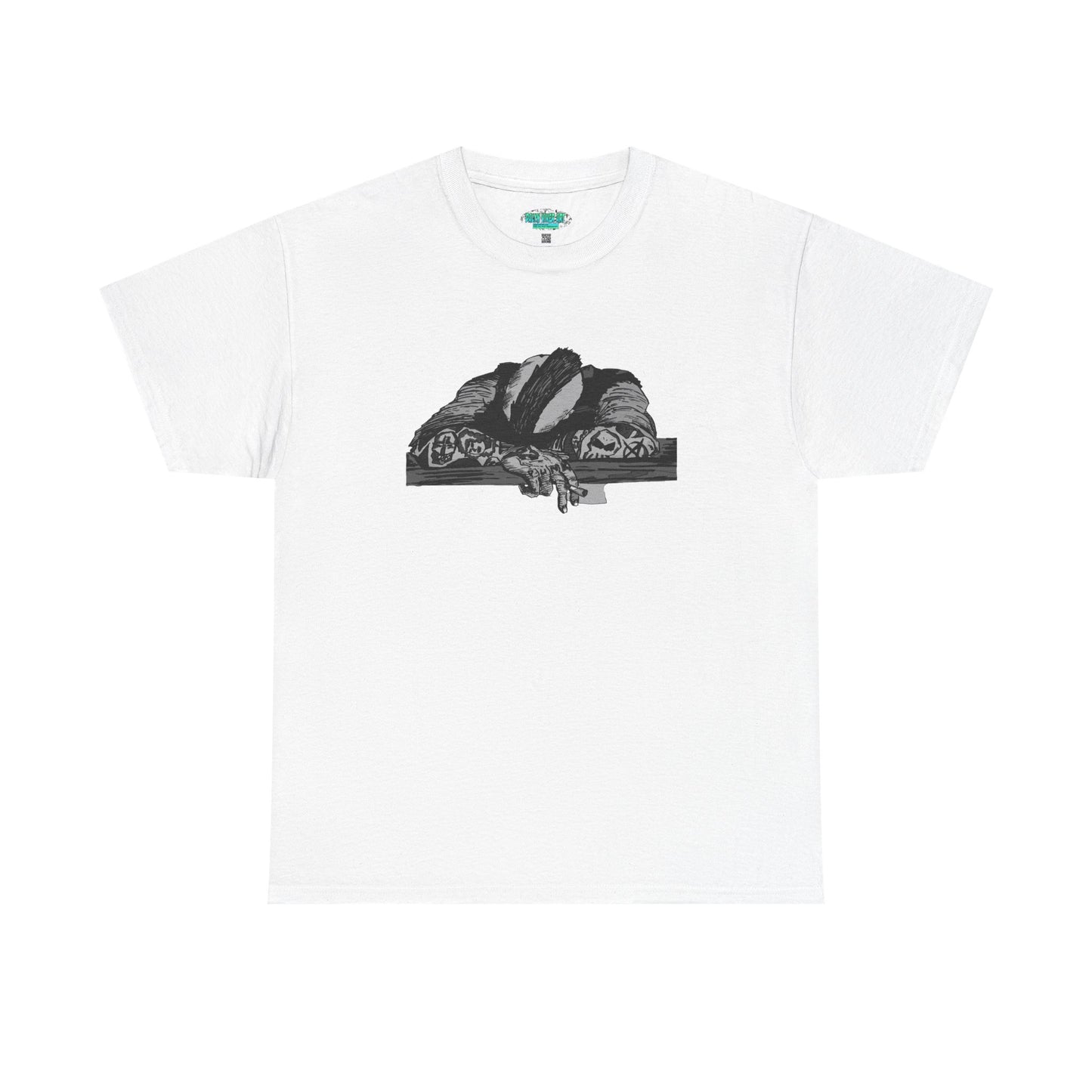 Punk and Done(grayscale) - Graphic Unisex Heavy Cotton Tee - Independent Illustration for Everyday Wear