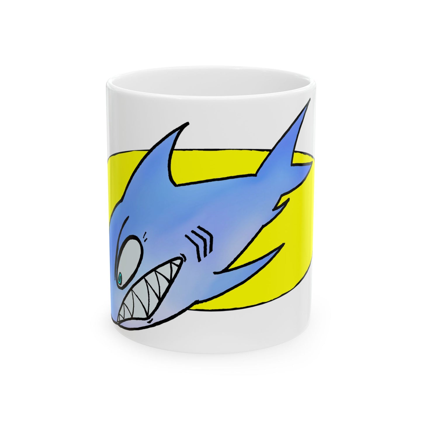 Sharky Ceramic Mug - Fun Gift for Ocean Lovers, Coffee Cup, Shark Enthusiast Mug, Unique Kitchenware, Birthday Present