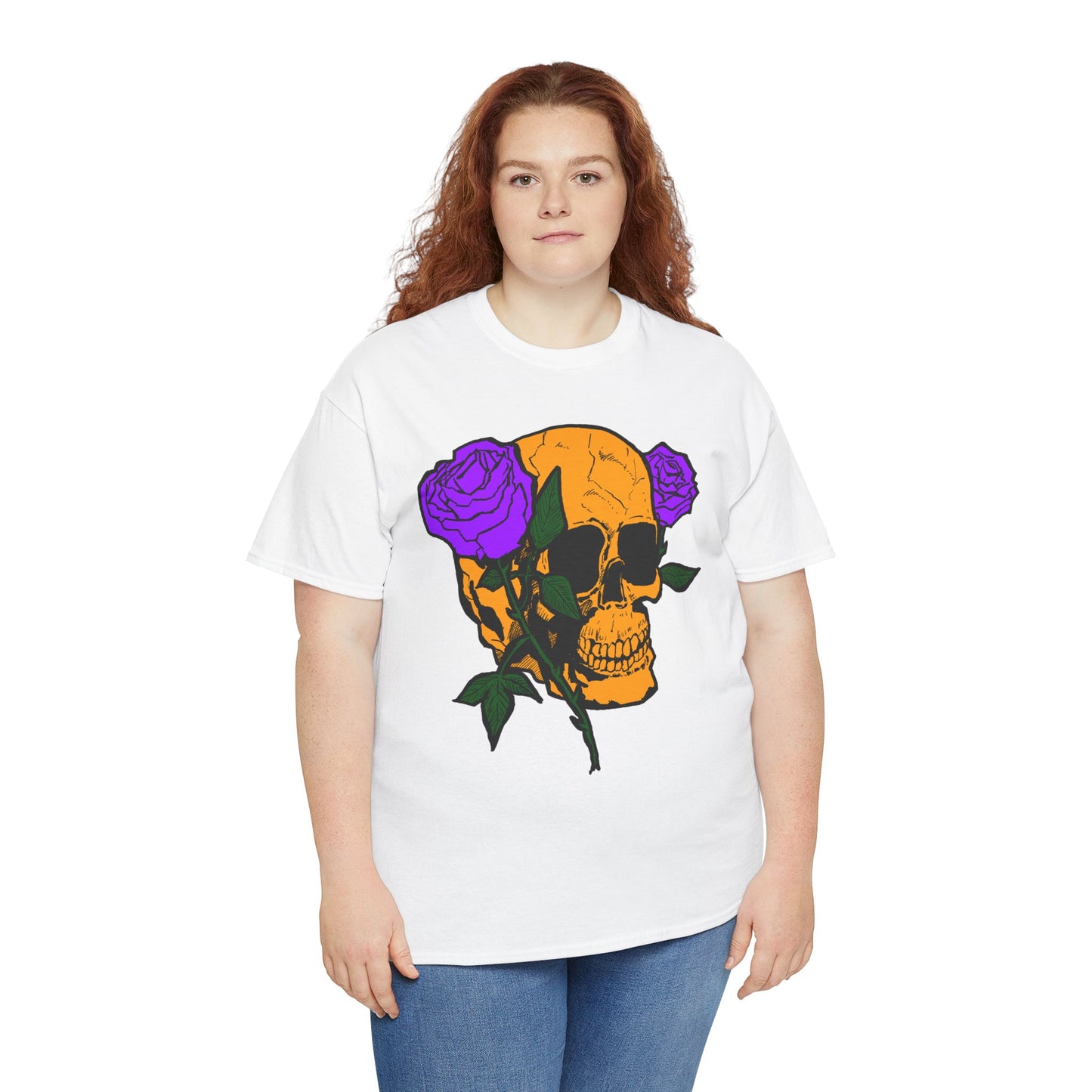 Skull and Roses Unisex Tee, Gothic Aesthetic Shirt, Vintage Graphic T-Shirt, Streetwear Essentials, Edgy Casual Wear