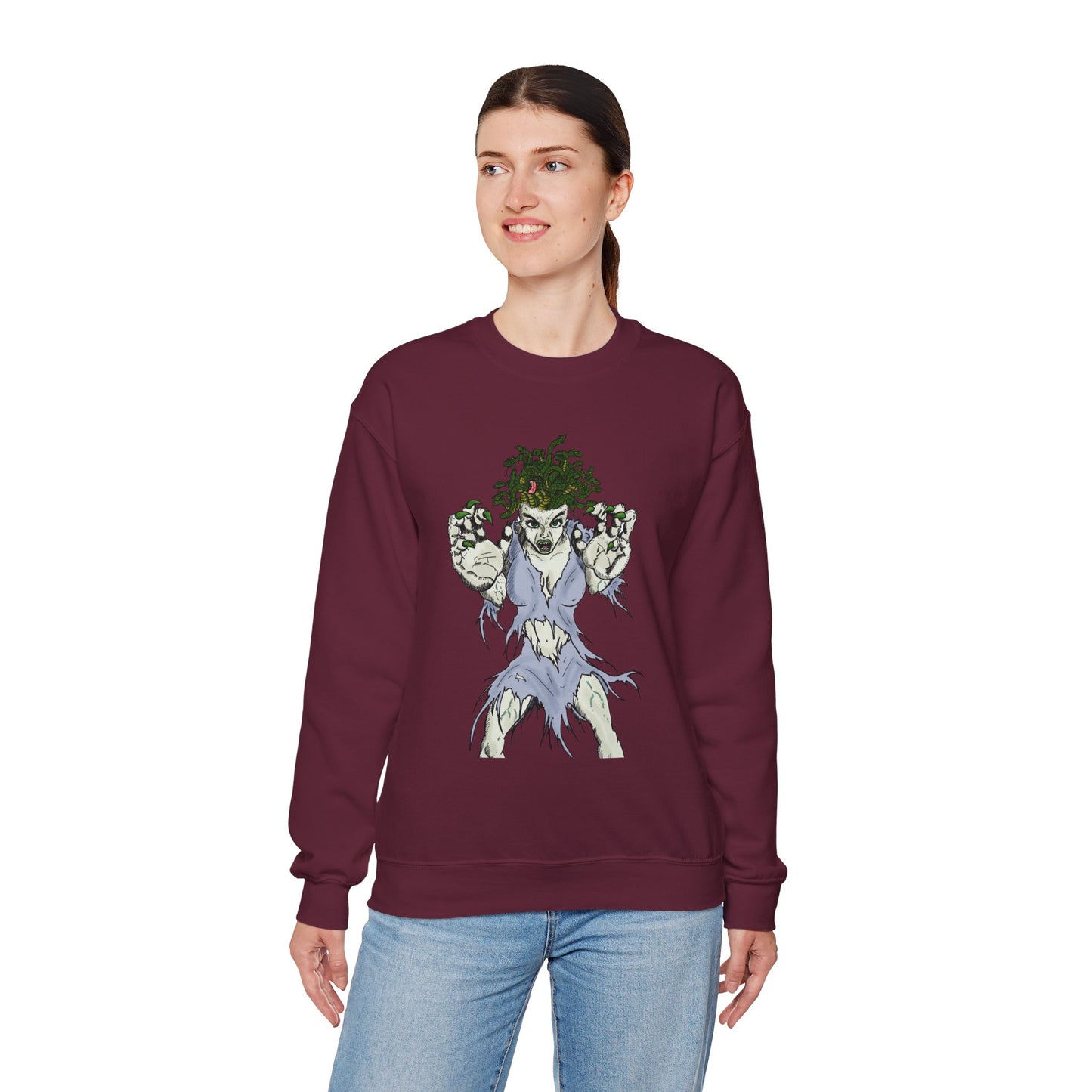Medusa Inspired Unisex Heavy Blend Crewneck Sweatshirt