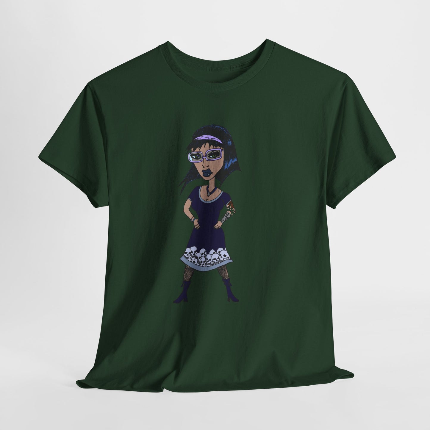 Gothic Doll T-Shirt — Retro Vampire Girl Graphic Tee