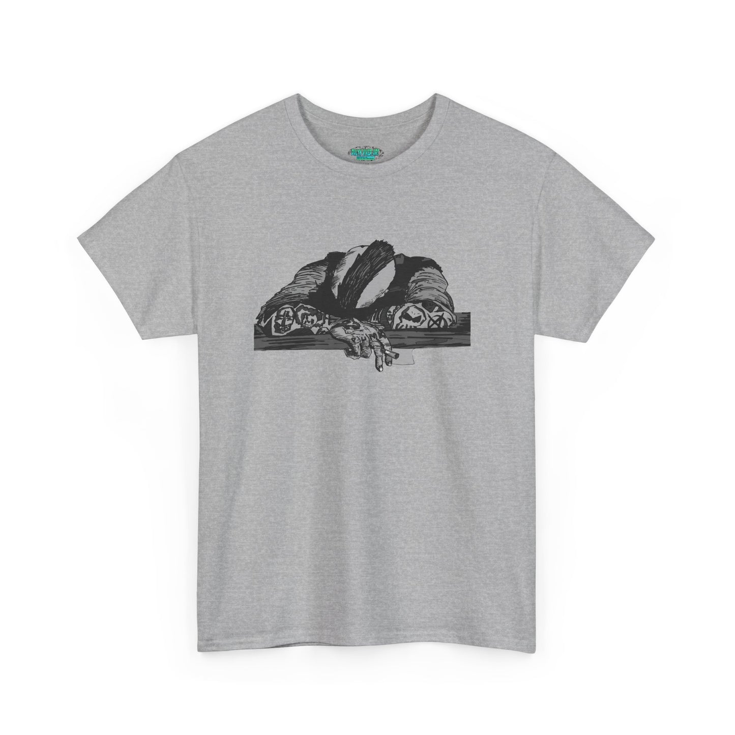 Punk and Done(grayscale) - Graphic Unisex Heavy Cotton Tee - Independent Illustration for Everyday Wear