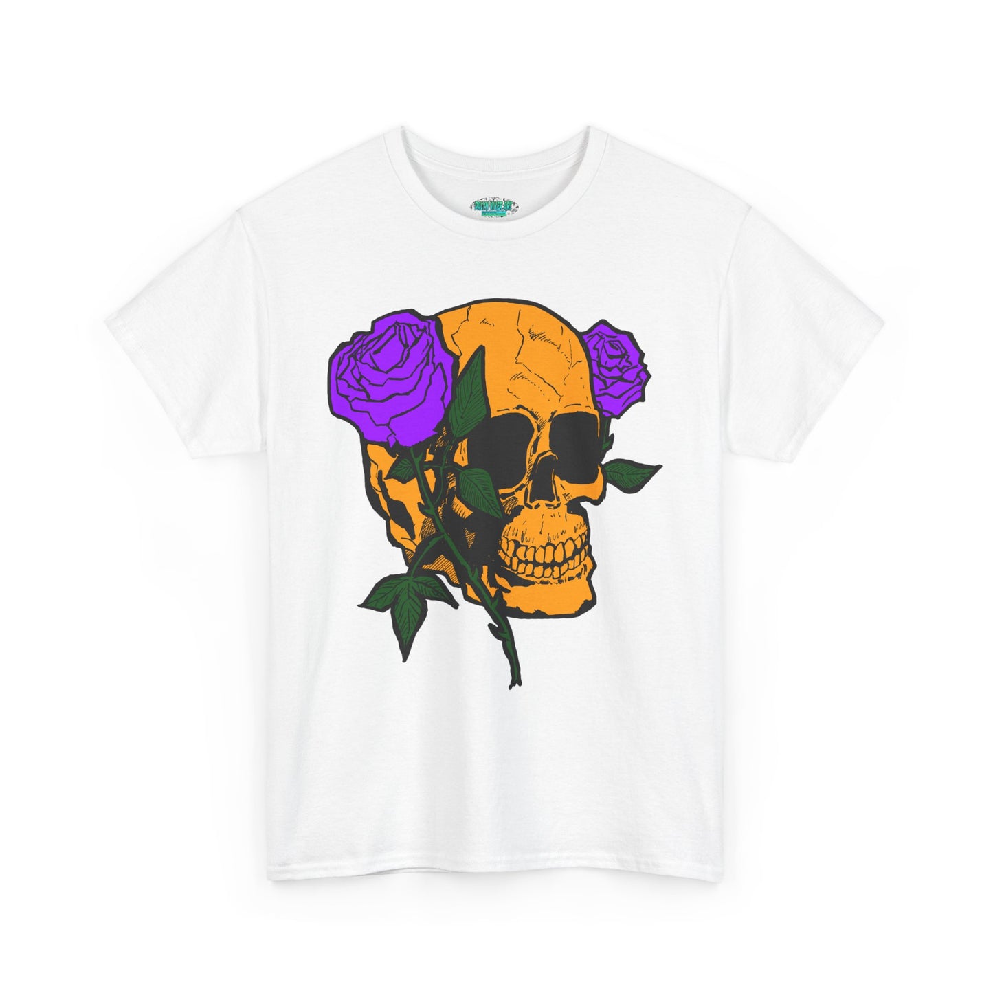 Skull and Roses Unisex Tee, Gothic Aesthetic Shirt, Vintage Graphic T-Shirt, Streetwear Essentials, Edgy Casual Wear