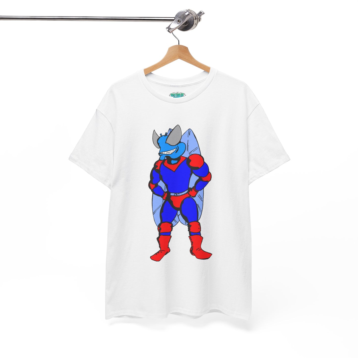 Astro-Fly Hero Graphic Tee - Blue & Red Superhero T-Shirt