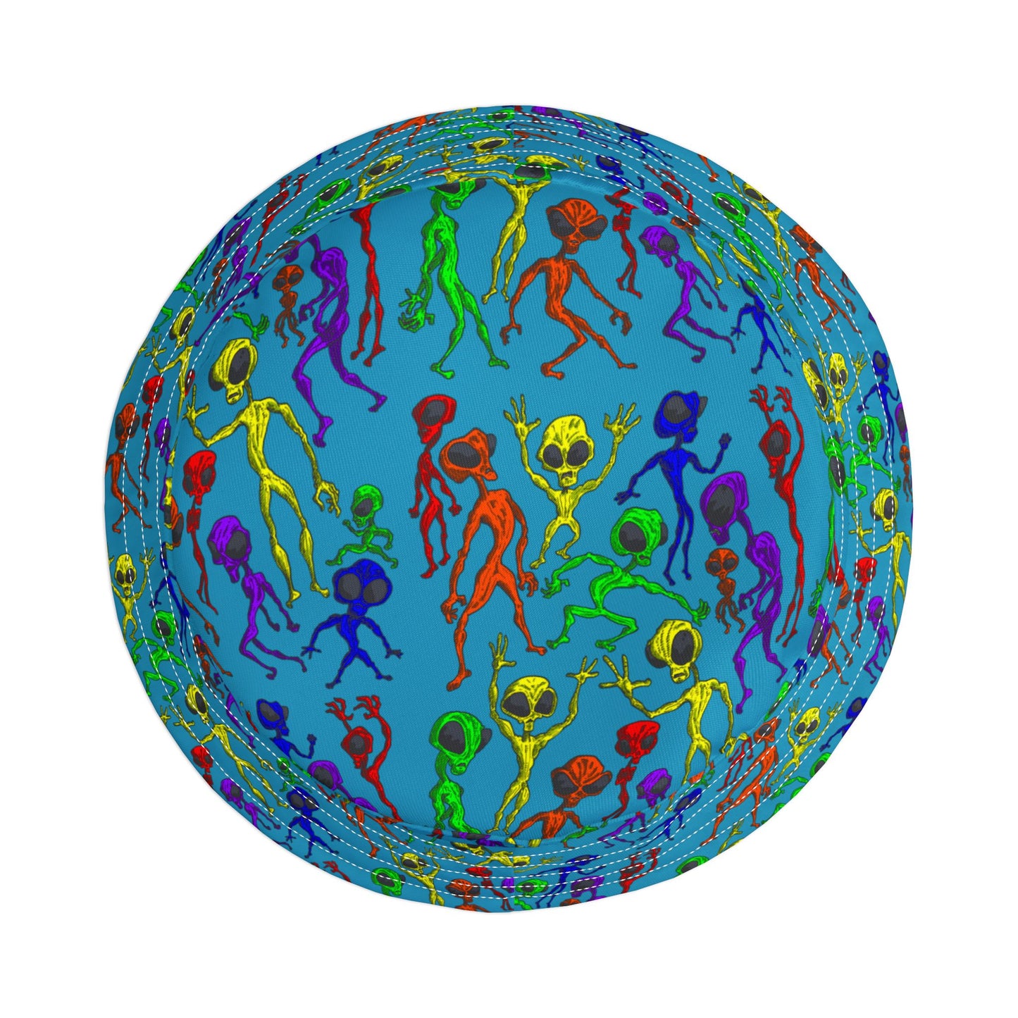 Colorful Alien Dance Party Bucket Hat, Fun Sun Protection for Festivals, Beach, Summer Vibes, Unique Gift for Kids & Adults