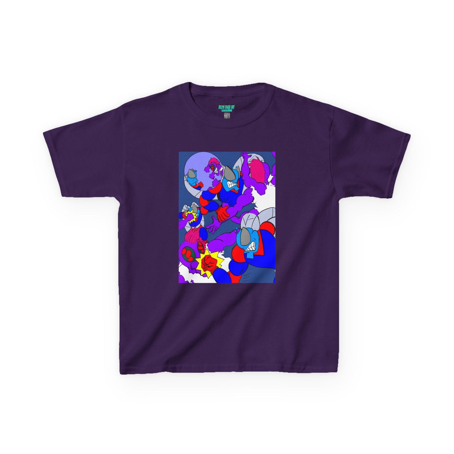The Astounding Astro-Fly vs The Spiders! Colorful Cartoon Kids Heavy Cotton™ Tee - Fun & Playful Design