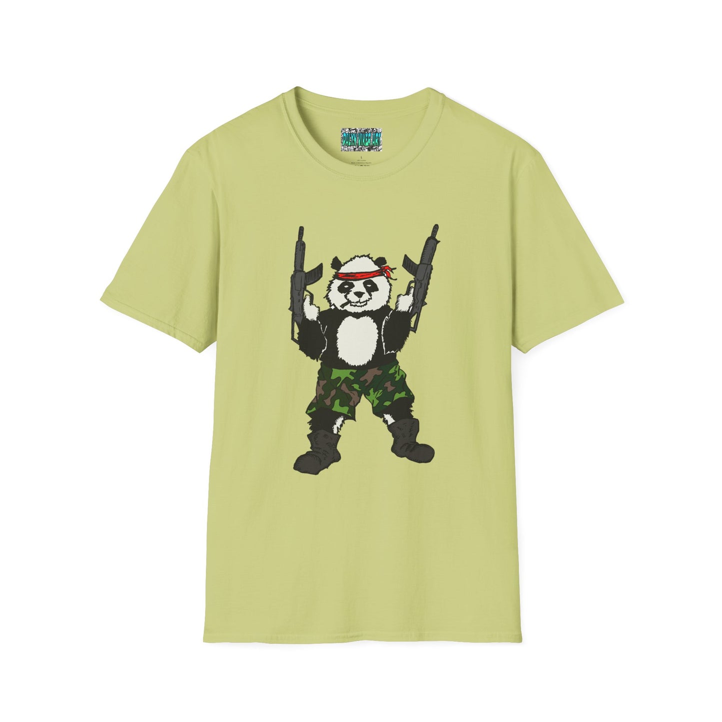 T-Shirt - Panda Guns Military Mercenary Bad Ass Weapons Bamboo