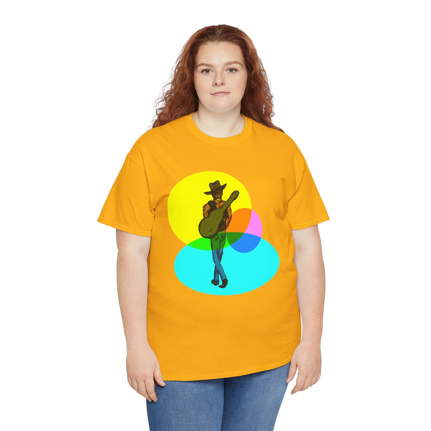 Cowboy Guitar Tee — Colorful Music T‑Shirt