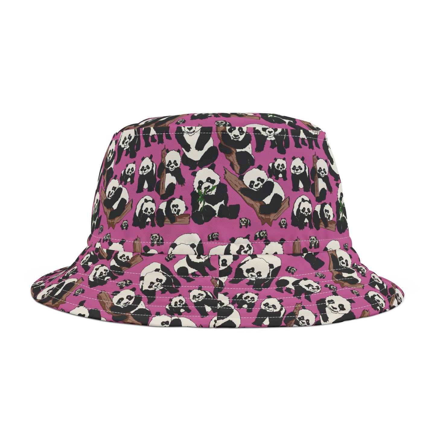Panda Print Bucket Hat, Cute Summer Accessory, Trendy Outdoor Wear, Gift for Animal Lovers, Festival Style Hat, Beach Accessory