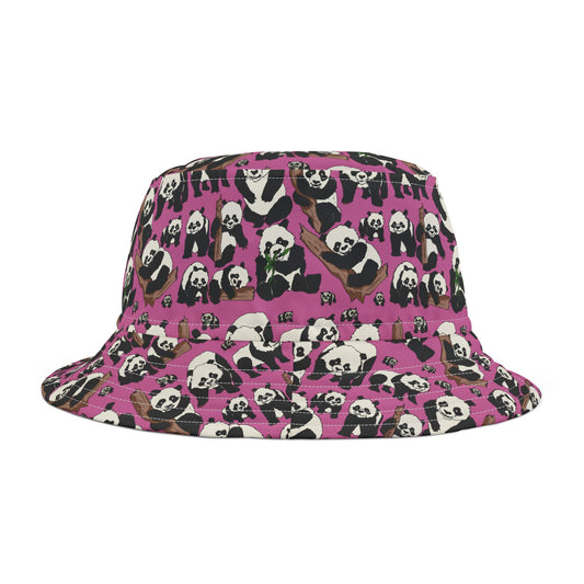 Panda Print Bucket Hat, Cute Summer Accessory, Trendy Outdoor Wear, Gift for Animal Lovers, Festival Style Hat, Beach Accessory
