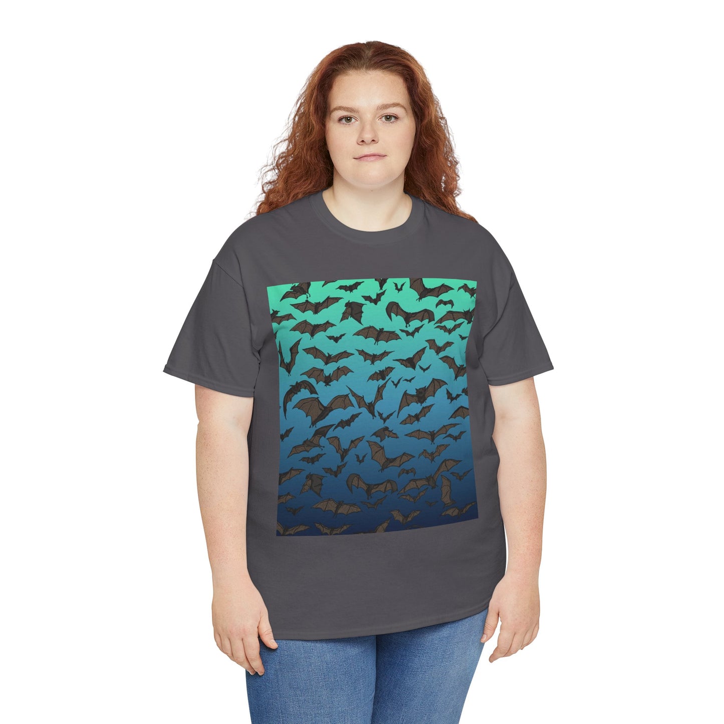 Bat Swarm Graphic Tee — Gradient Night Flight T-Shirt