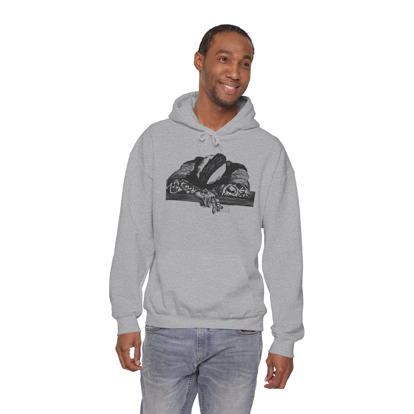 Punk and Done Unisex Hoodie with Artistic Design, Cozy Streetwear, Graphic Sweatshirt for Casual Vibes, Perfect Gift for Any Occasion