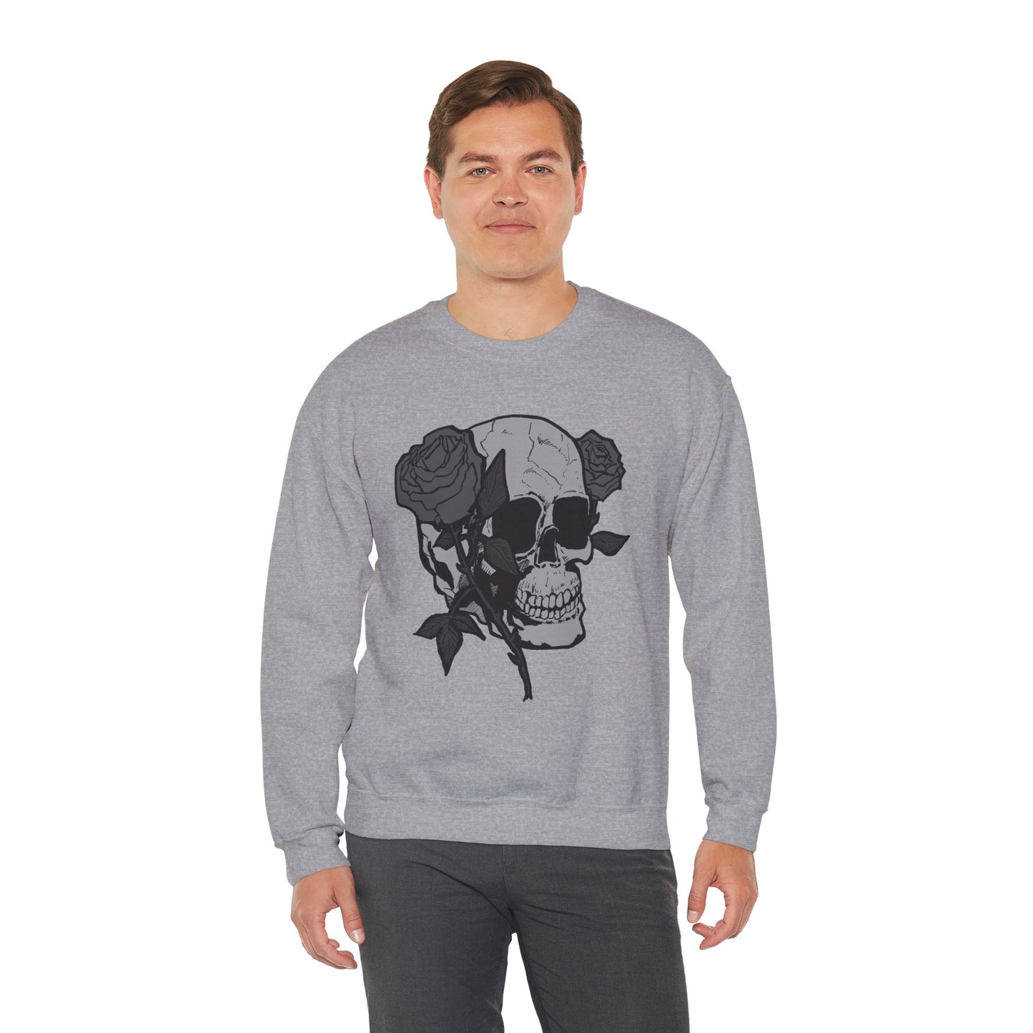 Skull and Roses Crewneck Sweatshirt - Unisex Heavy Blend™