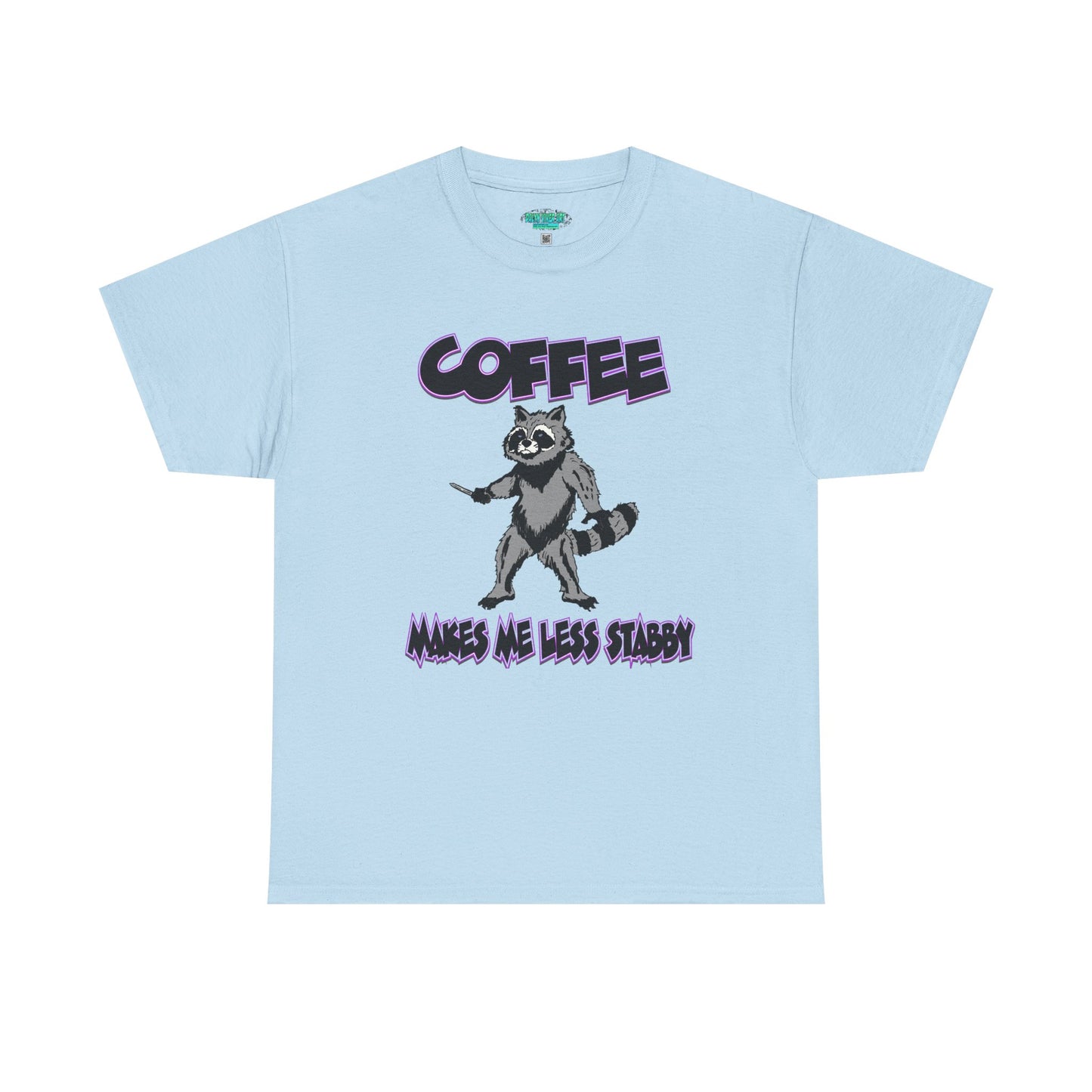 Funny Coffee Raccoon Unisex Heavy Cotton Tee
