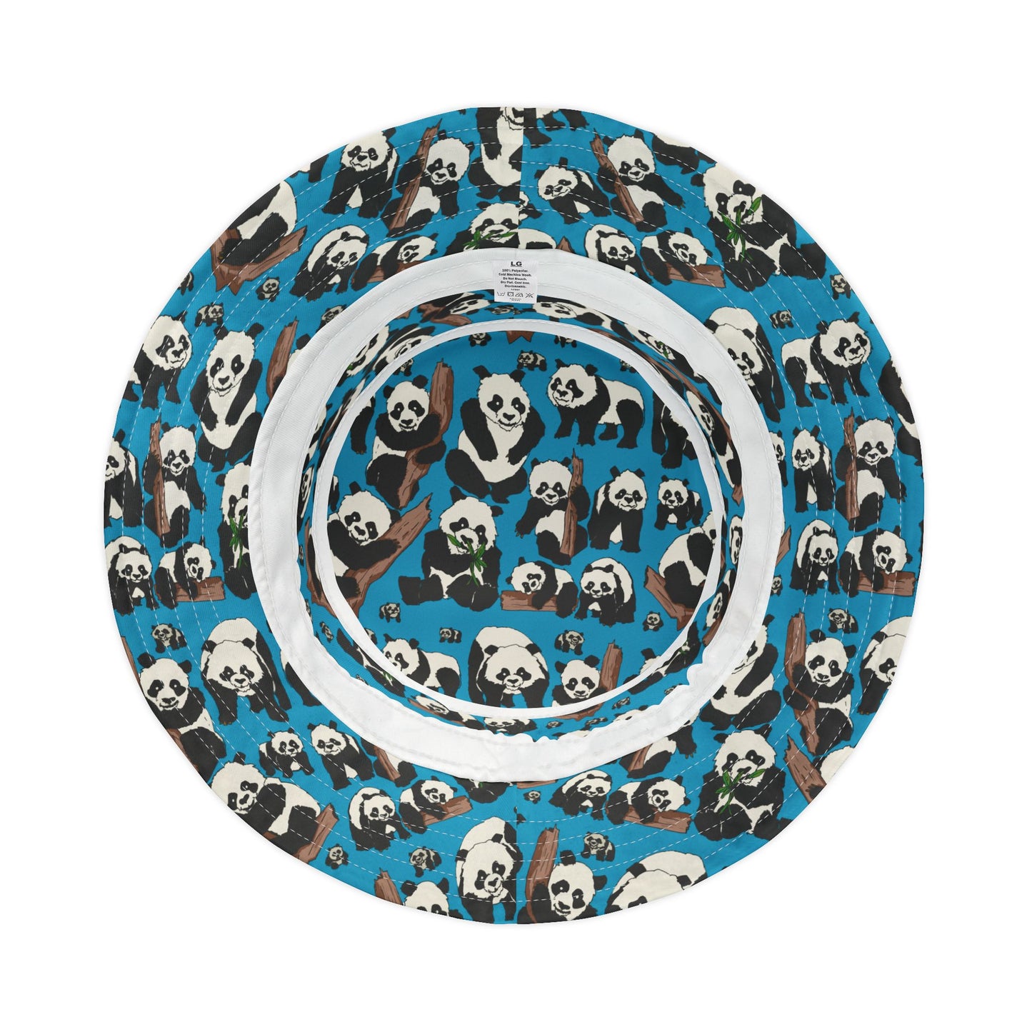 Panda Print Bucket Hat, Trendy Summer Hat, Animal Lover Gift, Casual Outdoor Accessory, Festival Headwear