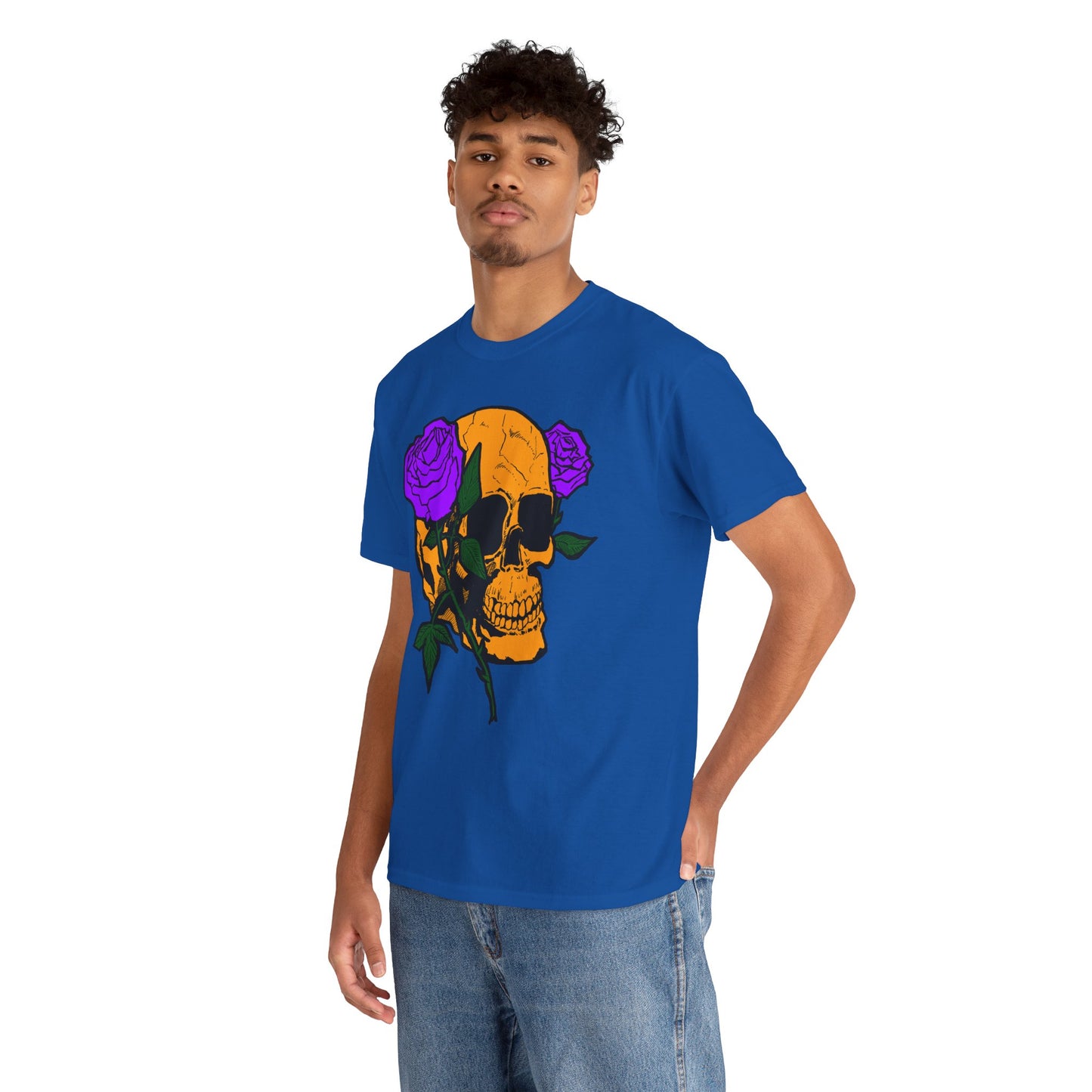 Skull and Roses Unisex Tee, Gothic Aesthetic Shirt, Vintage Graphic T-Shirt, Streetwear Essentials, Edgy Casual Wear