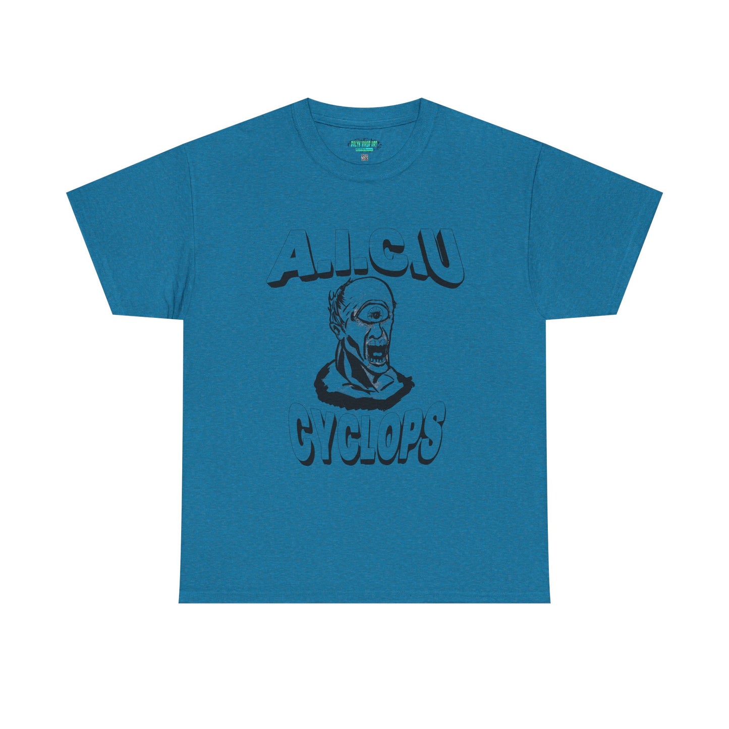 Graphic Unisex Tee - Fake AICU University Cyclops Mascot Mythology Shirt