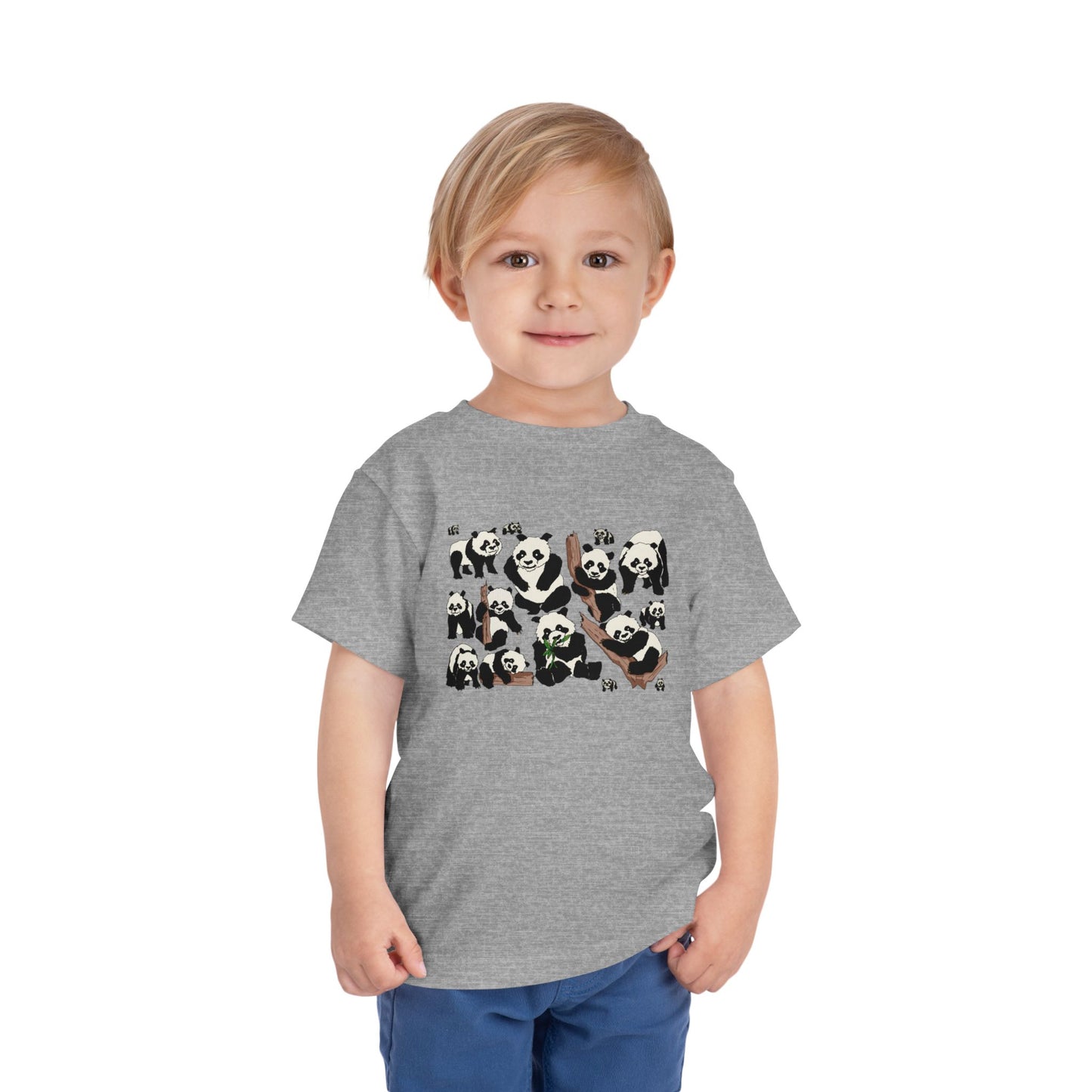 Panda Faces Toddler Tee — Cute Cartoon Panda Print