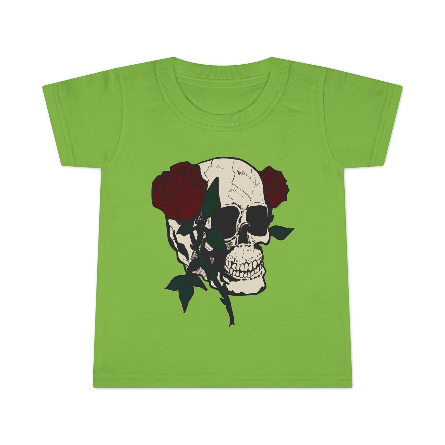 Skull & Roses Toddler T-Shirt - Cute Gothic Style Clothing for Kids