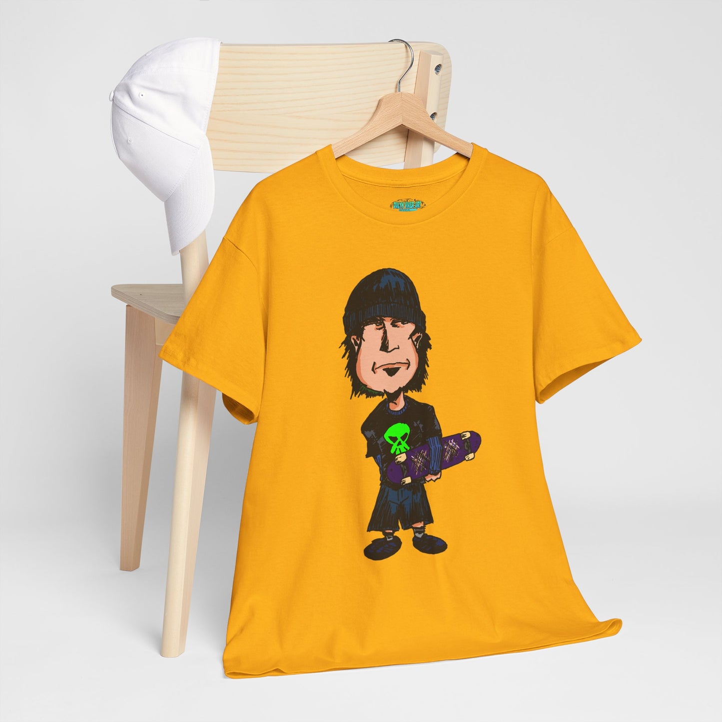 Rude Skater Dude - Skate Punk Cartoon Tee – Boy with Skateboard Graphic Shirt